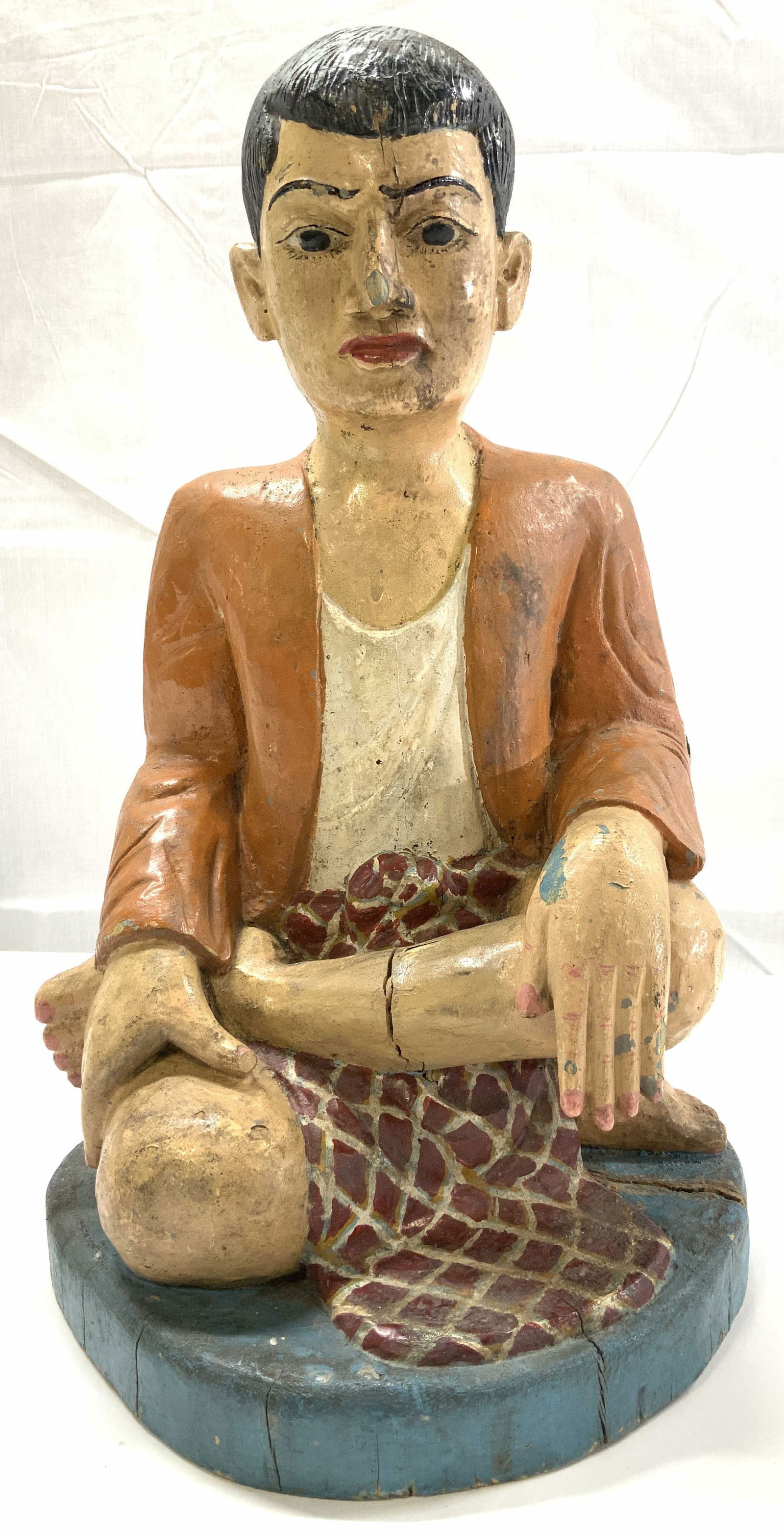 Carved and Painted Wood Buddhist Sculpture, Burma (1 of 8)