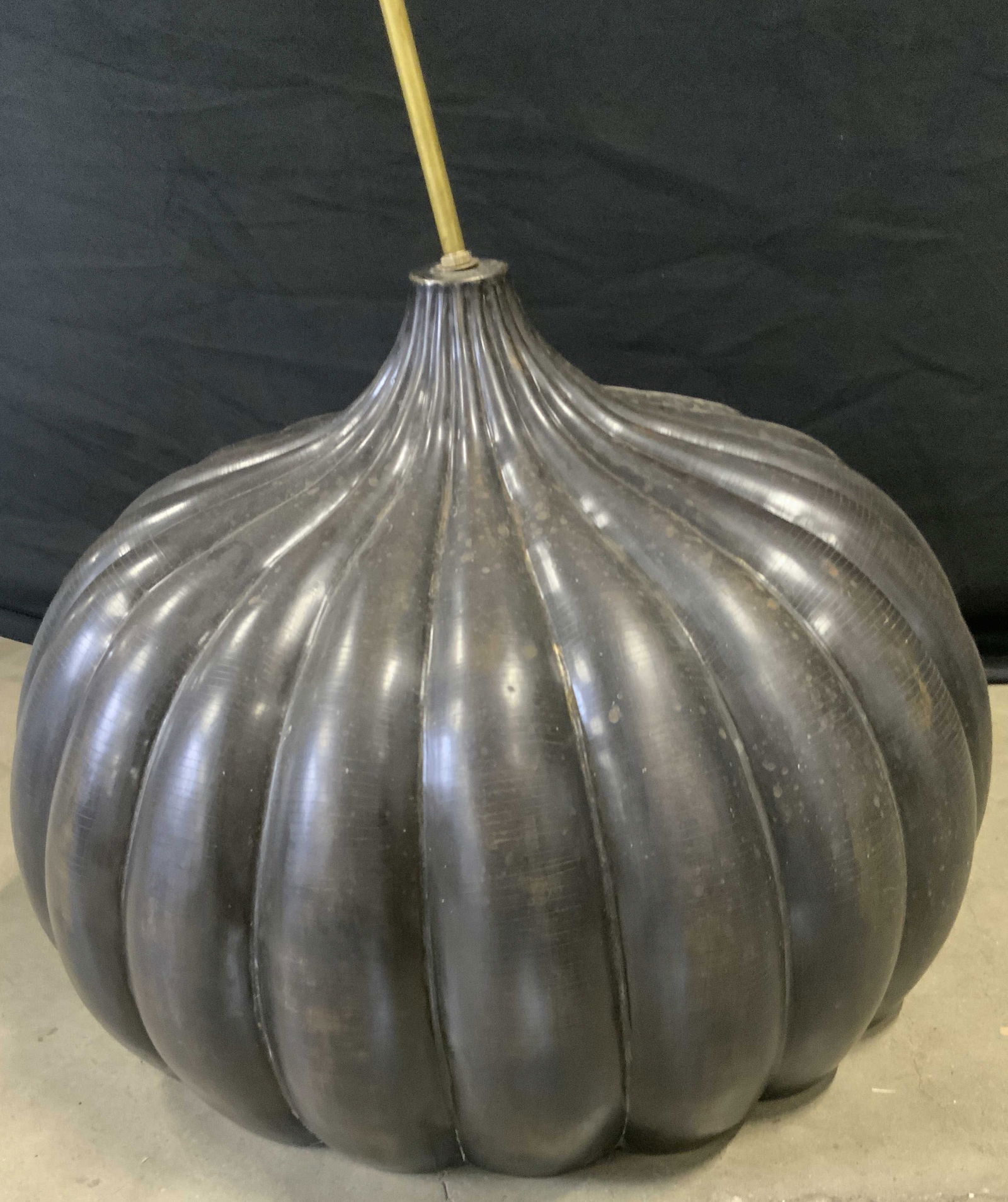 Black Metal Ribbed Ceiling Light Fixture (1 of 8)