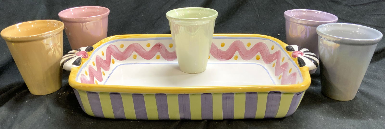 MACKENZIE CHILDS Serving Dish & 5 Vessels (1 of 11)