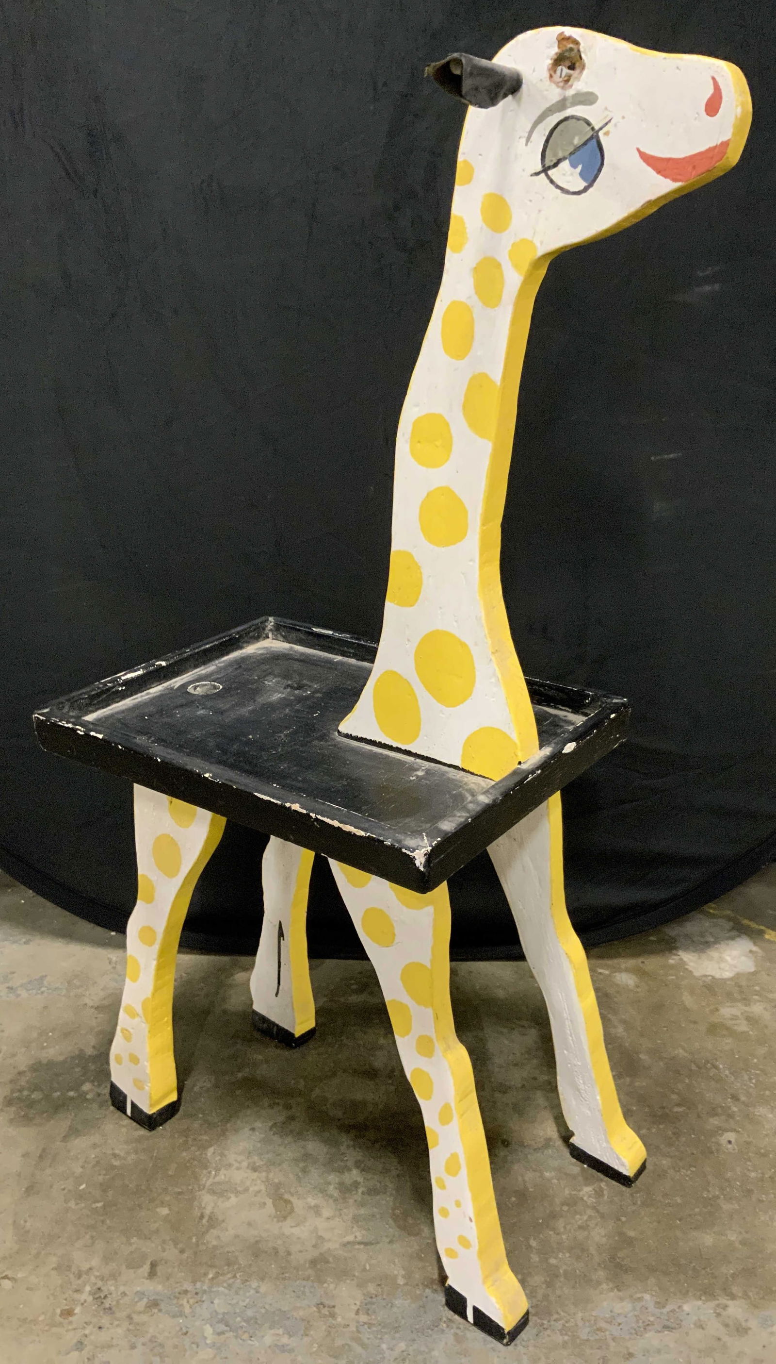 Vntg Hand Crafted Wooden Giraffe Table (1 of 7)