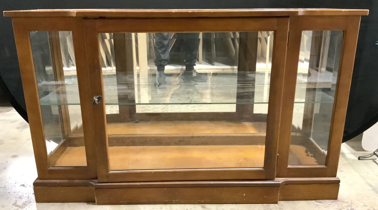 Wood & Glass Display Case W Glass Shelf (1 of 8)
