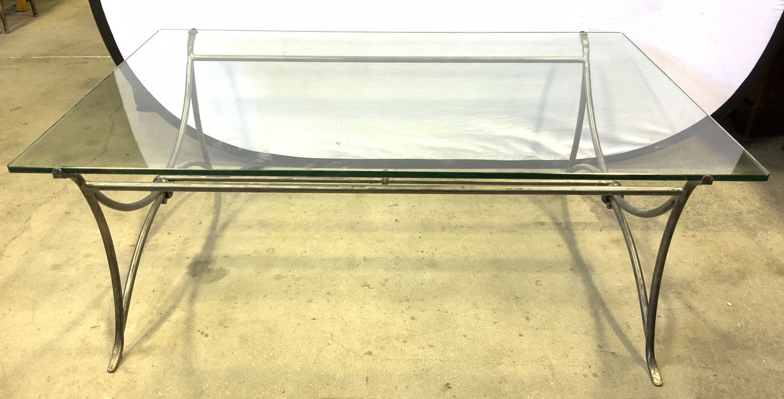 Iron Base Glass Top Coffee Table (1 of 8)