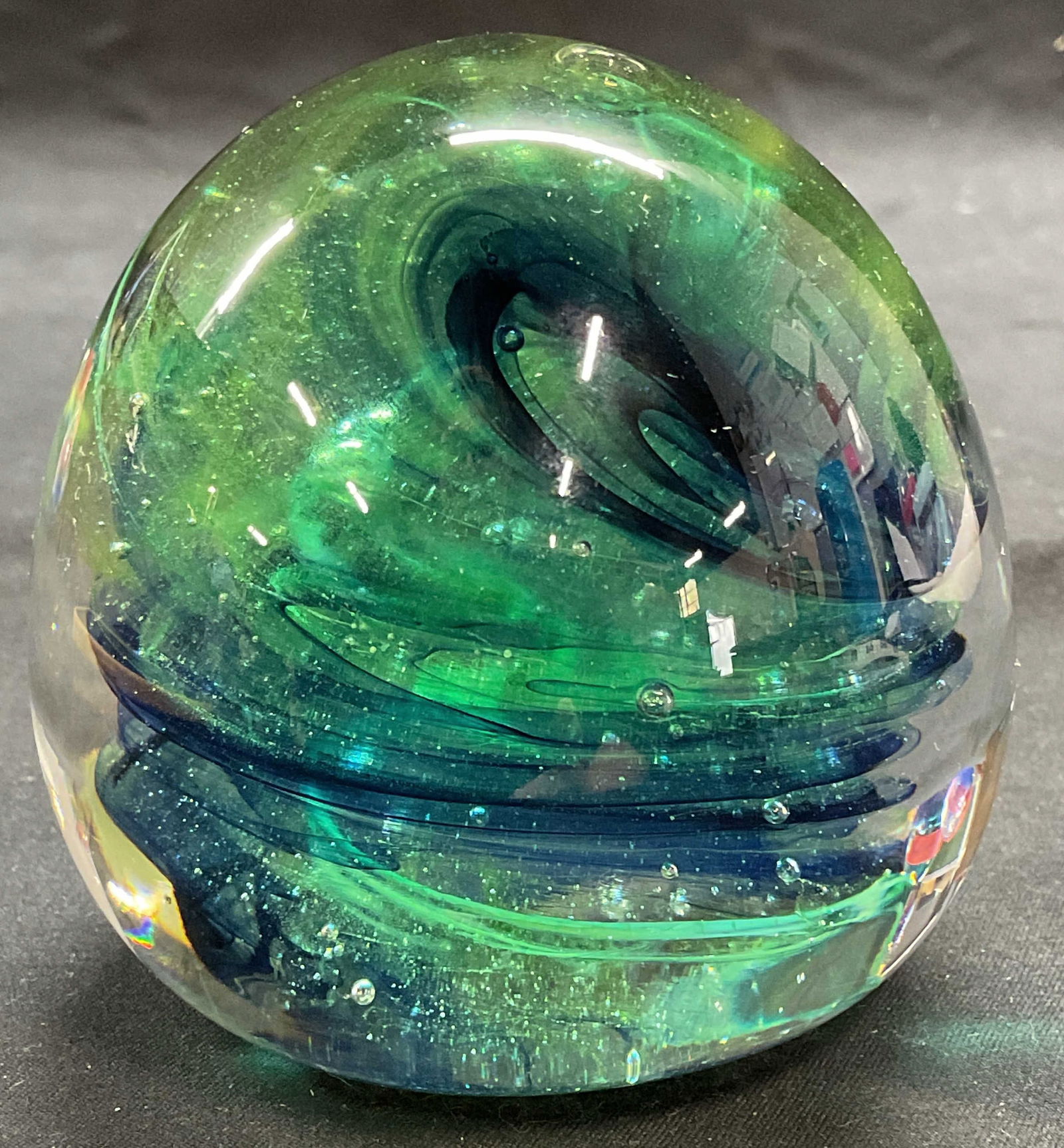 Vintage Kerry Glass Swirl Paperweight, Ireland (1 of 7)