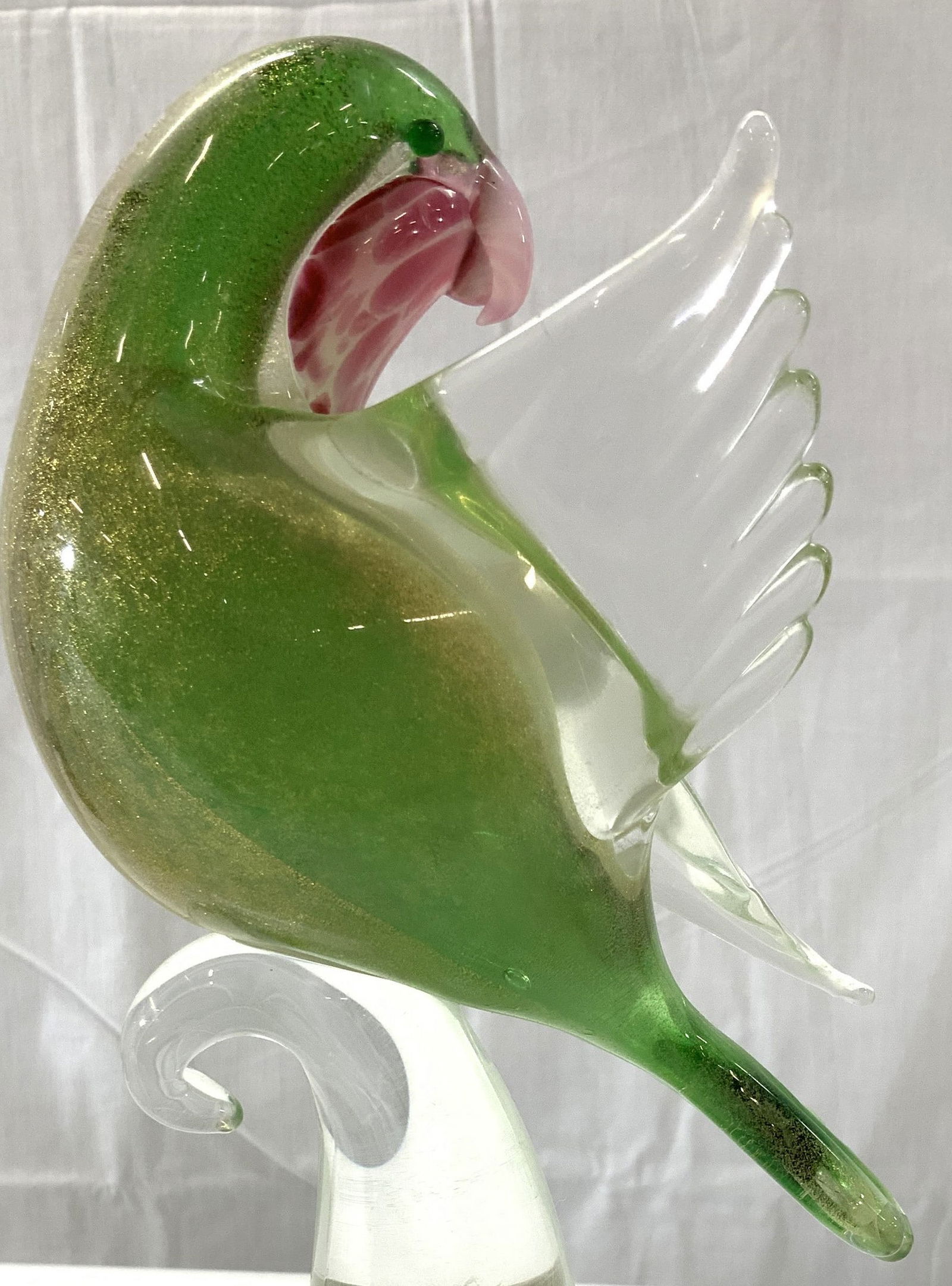 MURANO Blown Glass Parrot Sculpture, Italy (1 of 7)