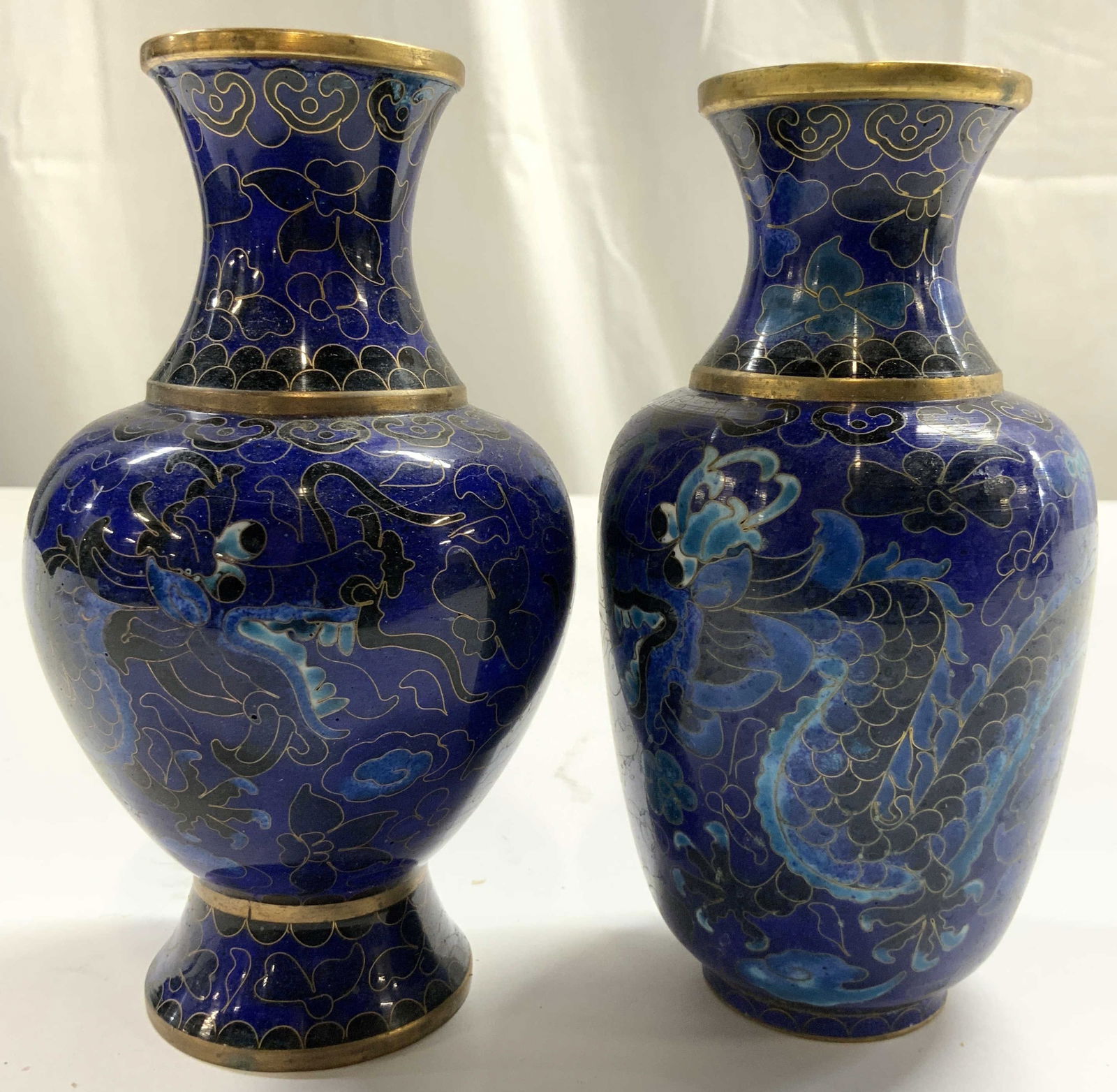 Lot 2 Vintage Asian Cloisonne Enamel Vases (1 of 8)