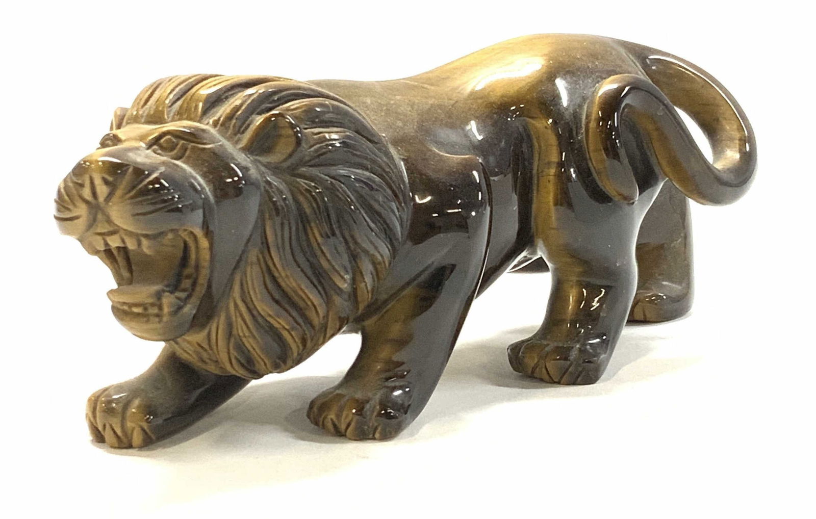 Carved Tigers Eye Lion Figural, 1792 cts (1 of 6)