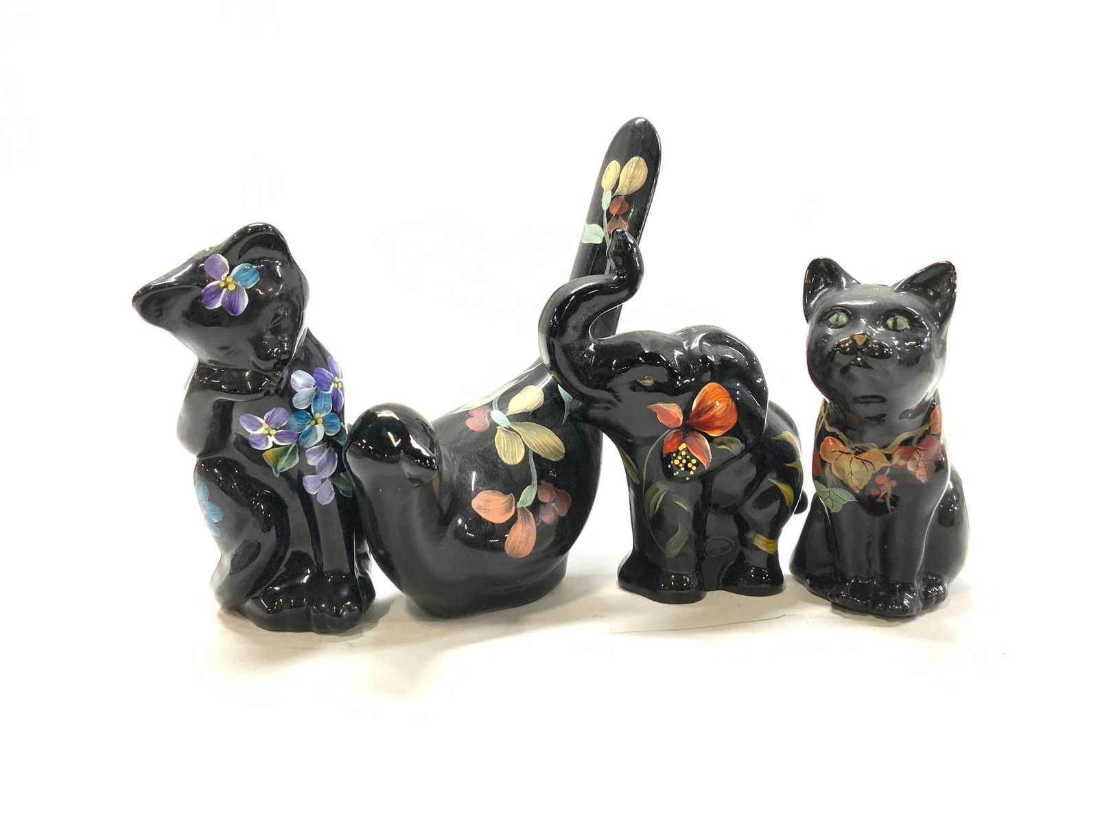 Set 4 Hand Painted Fenton Animal Figurals, USA (1 of 7)