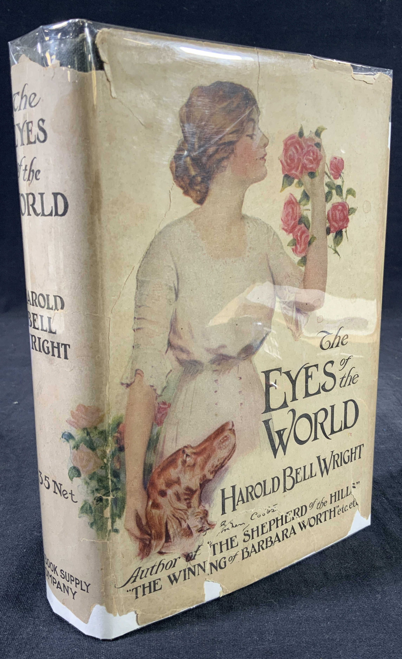 1914 Illust The Eyes of the World H Wright 1st Ed: The Eyes of the World by Harold Bell Wright. Illustrations by F. Graham Cootes. Published by The Book Supply Company. 1914, First Edition. Inscription on inside cover reads to Cornelia from Clara, Chr