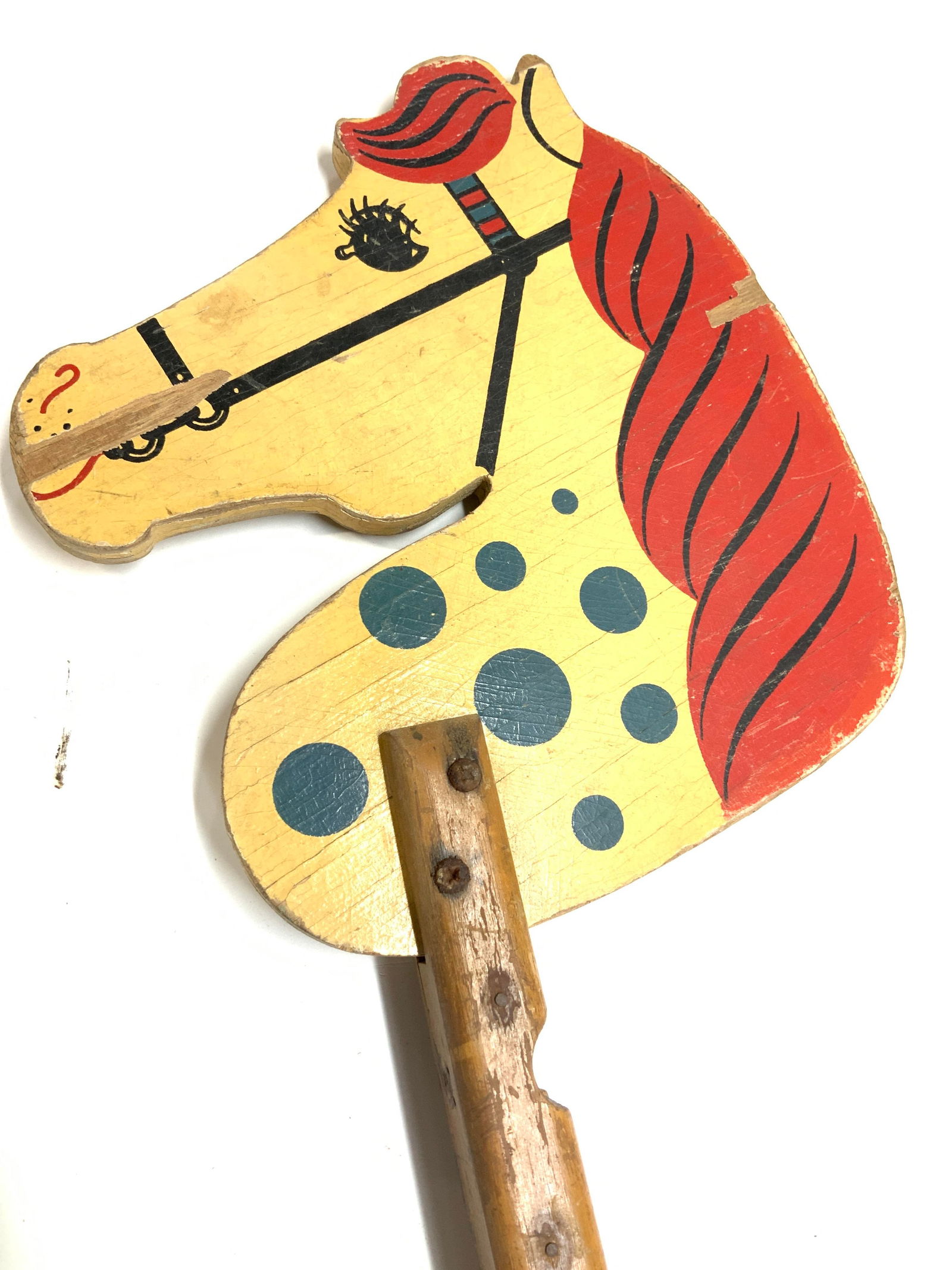 Handmade Painted Wooden Toy Stick Horse (1 of 8)