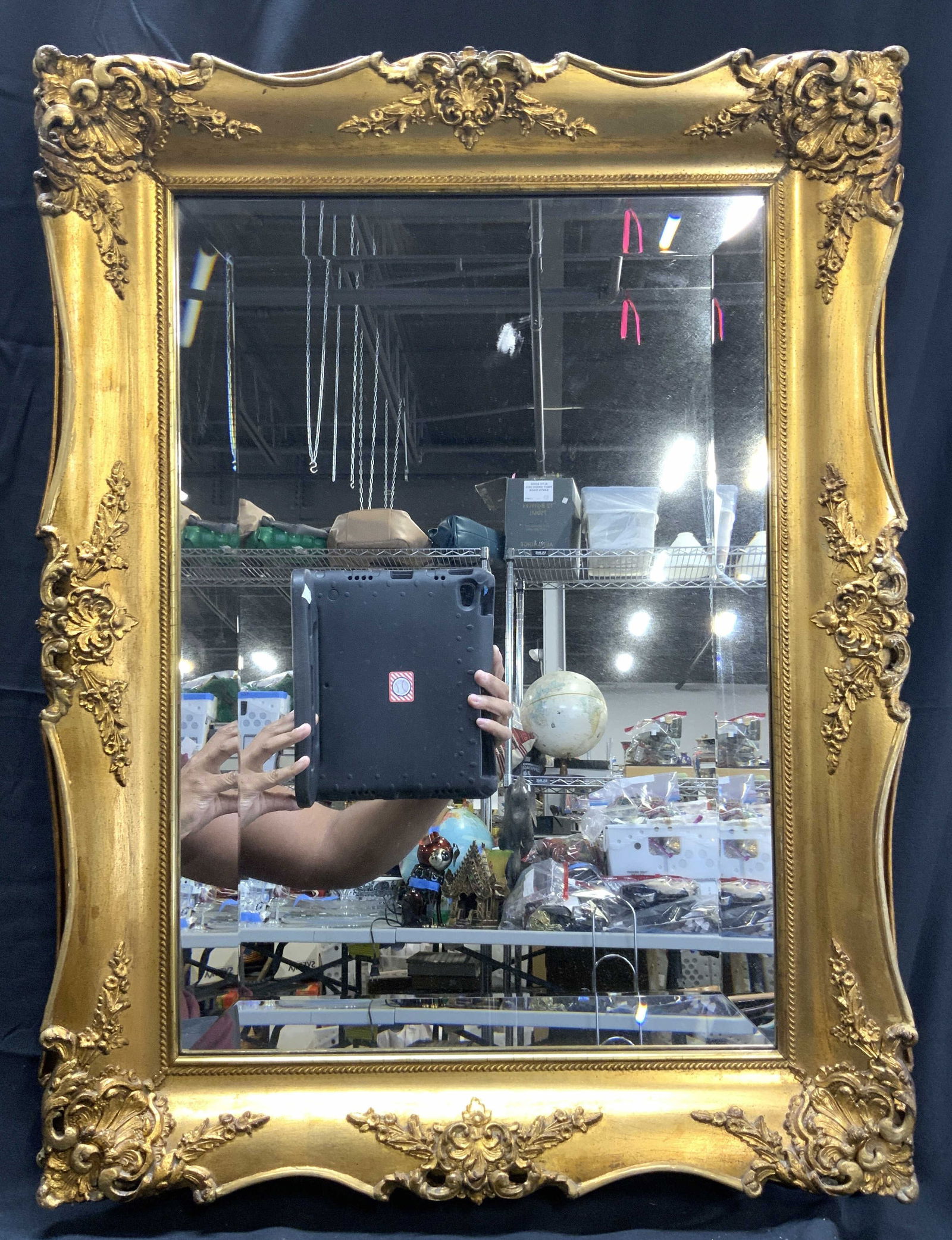 Vintage Gilt Wood Louis XVI Style Beveled Mirror (1 of 7)