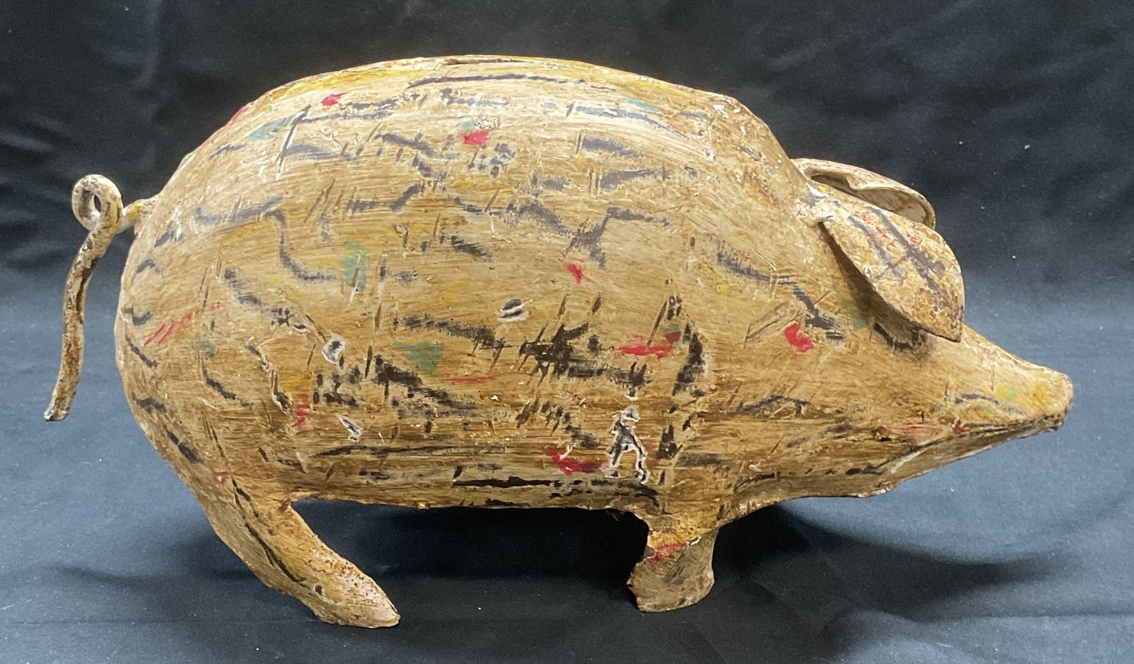 Vintage Handmade Cast Iron Pig Coin Bank (1 of 6)