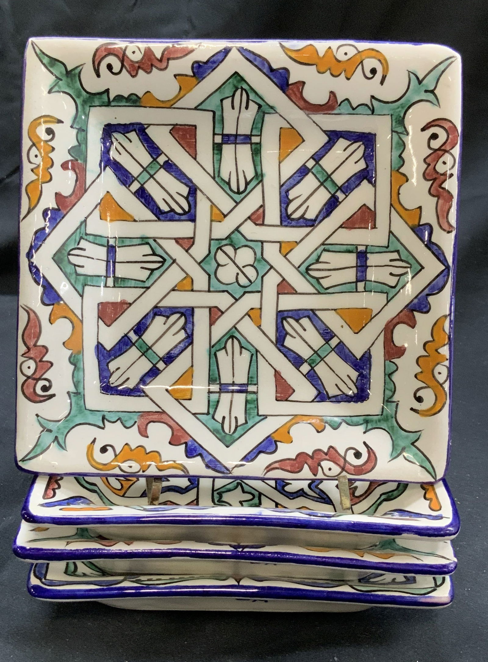 Set 4 FES LA Hand Painted Porcelain Plates (1 of 7)