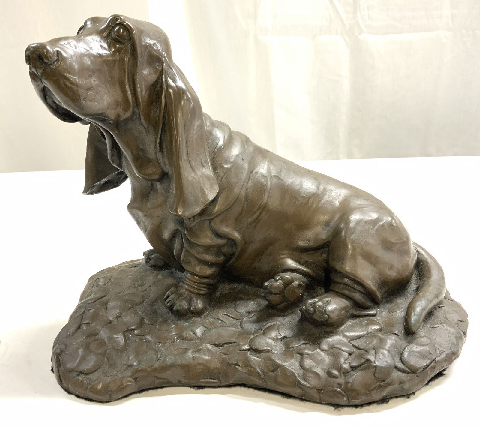 GRISHAM Signed Bronze Toned Basset Hound 1988 (1 of 9)