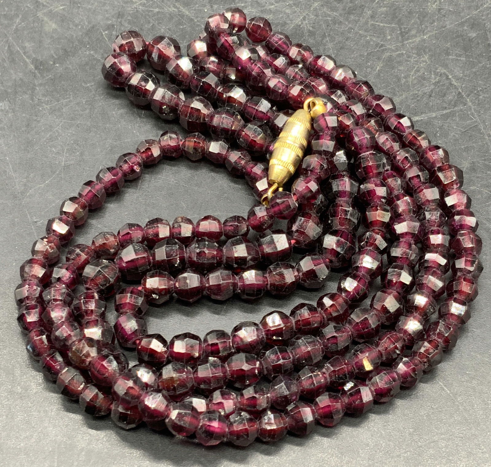 Vintage Faceted Garnet Bead Necklace (1 of 8)