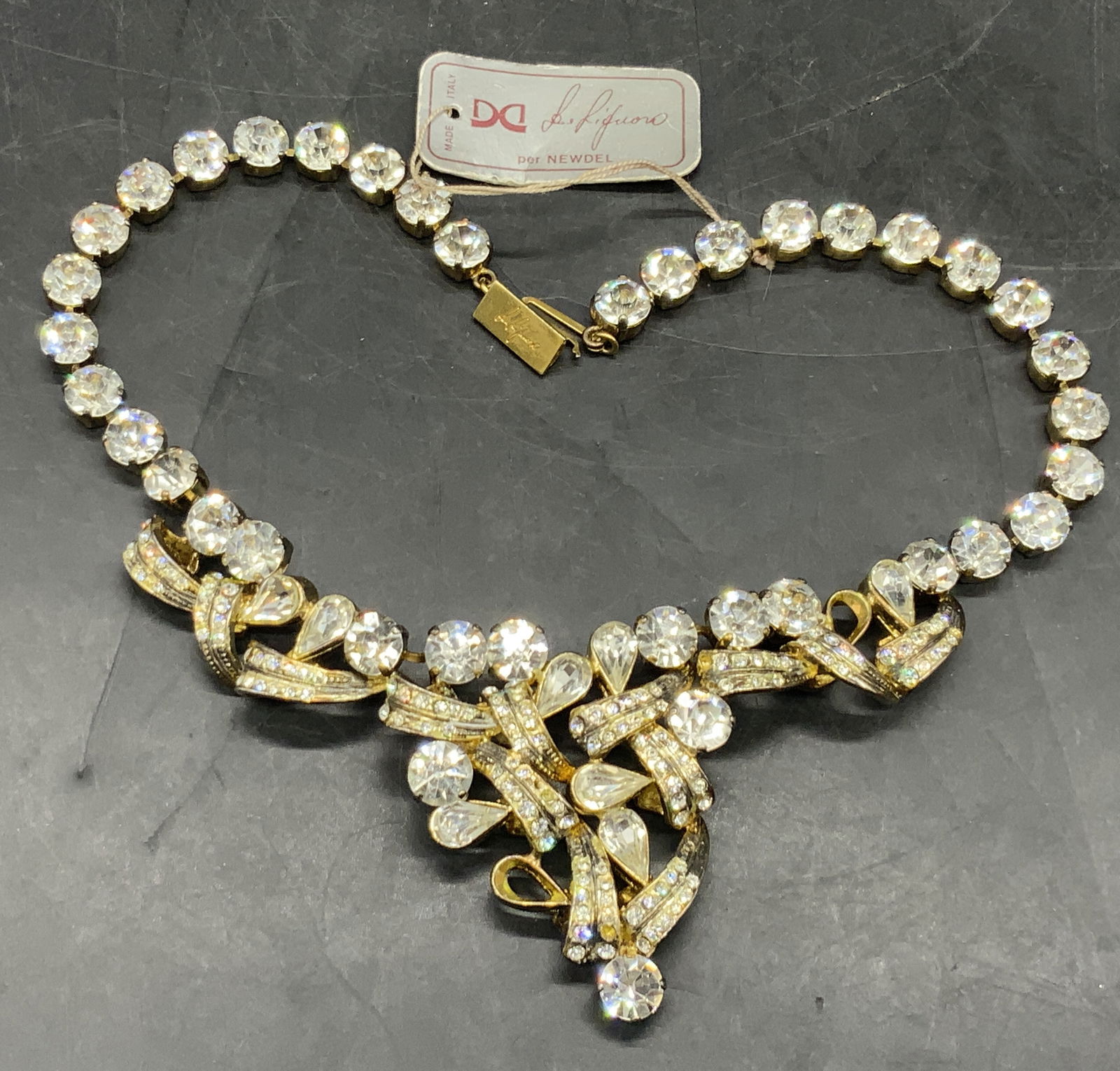 DE LIGUORO Vintage Chunky Crystal Necklace, Italy (1 of 9)