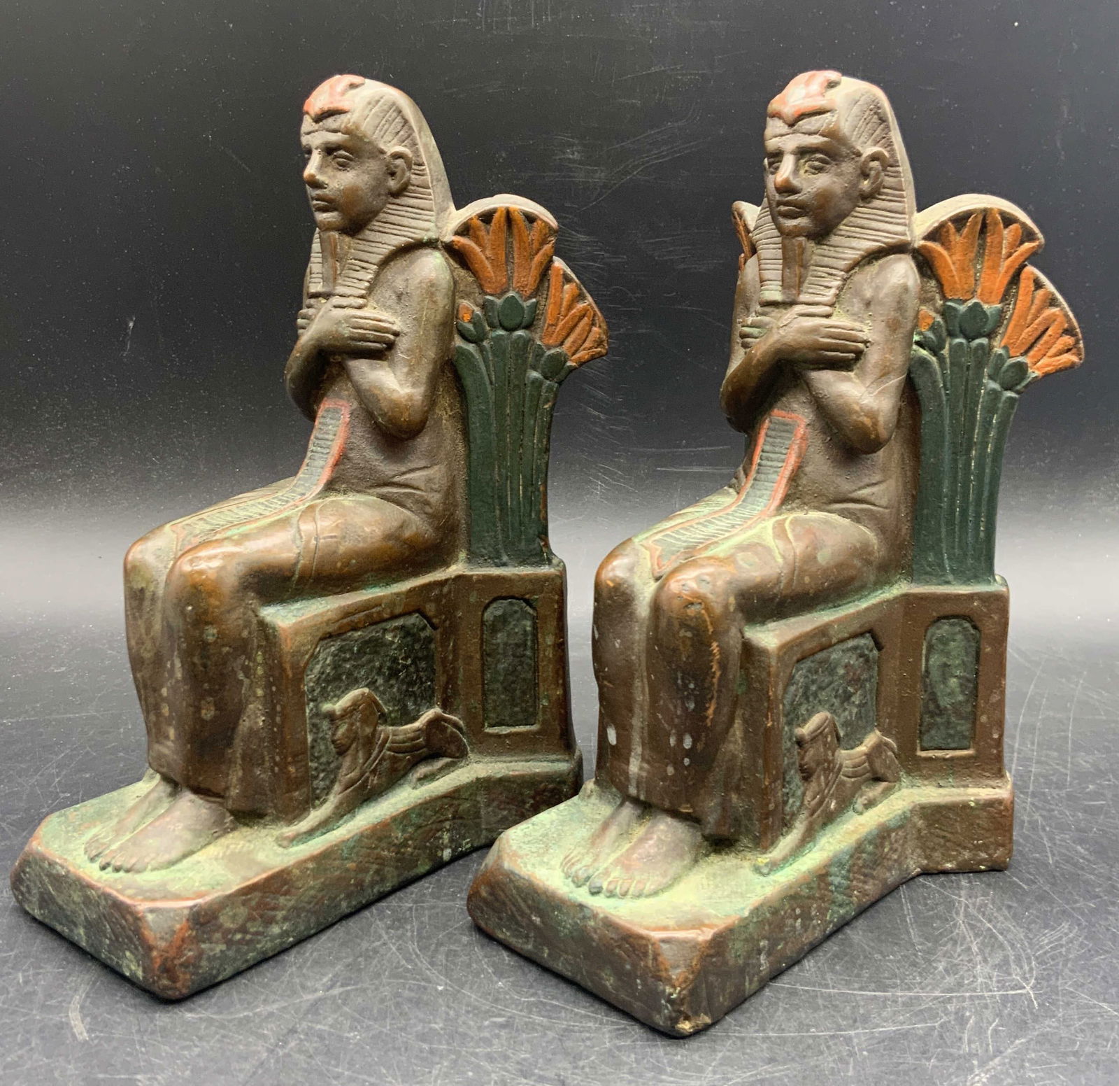 Pair HARTMAN WRIGHT Egyptian Revival Bookends (1 of 12)
