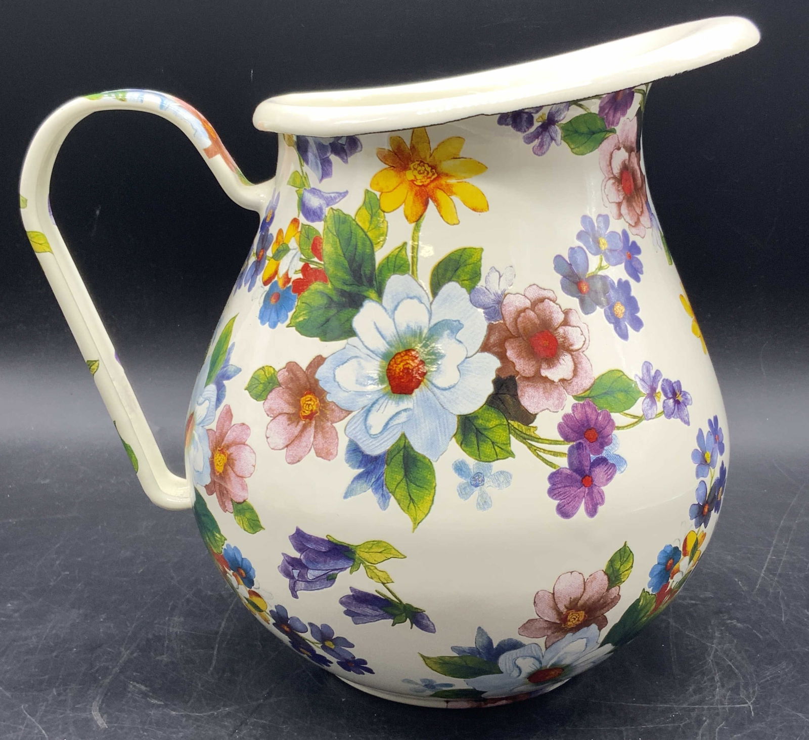 MACKENZIE CHILDS Multicolor Floral Enamel Pitcher (1 of 11)