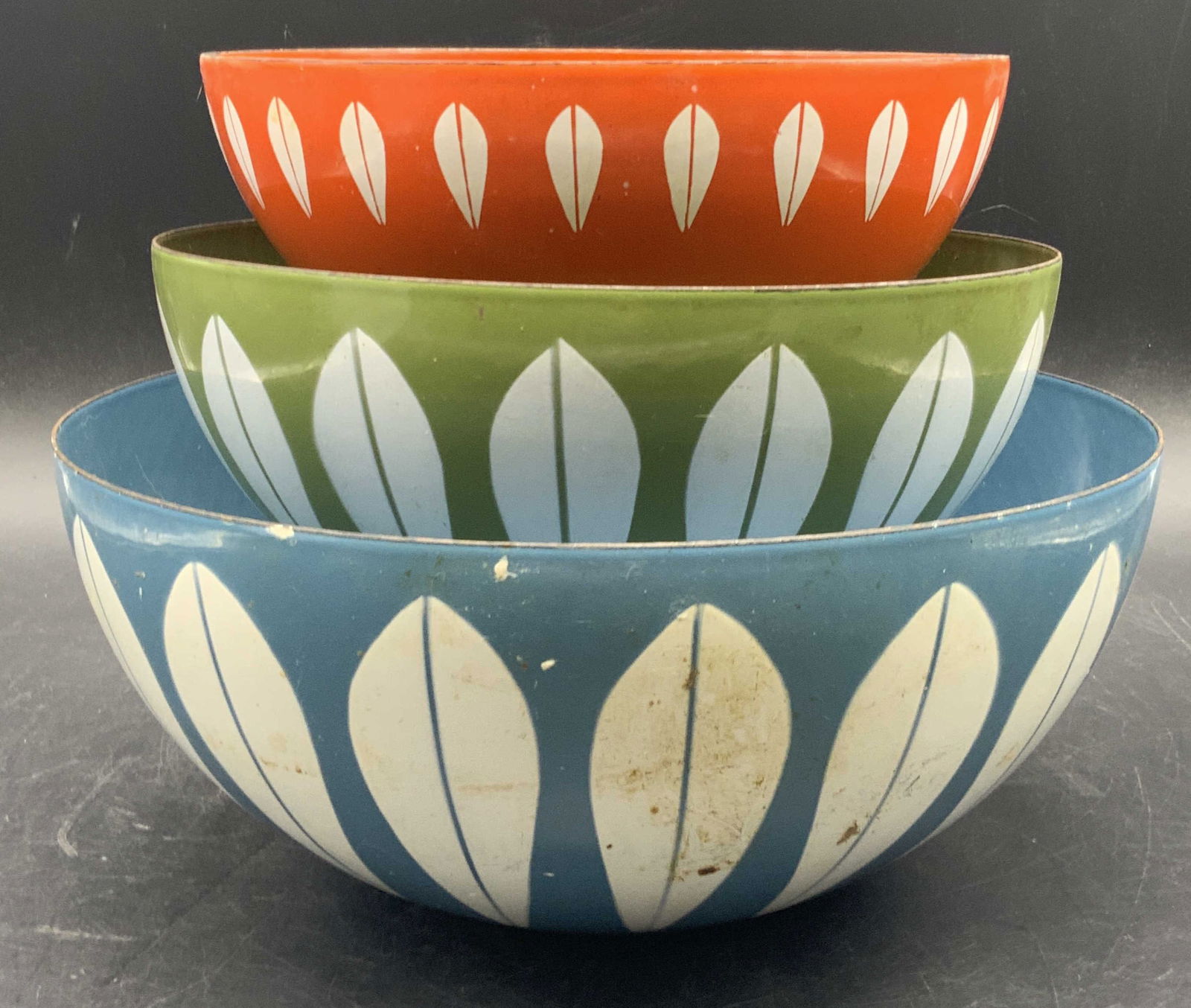 Set 3 CATHERINE HOLM Orange, Green, Blue Bowls (1 of 10)