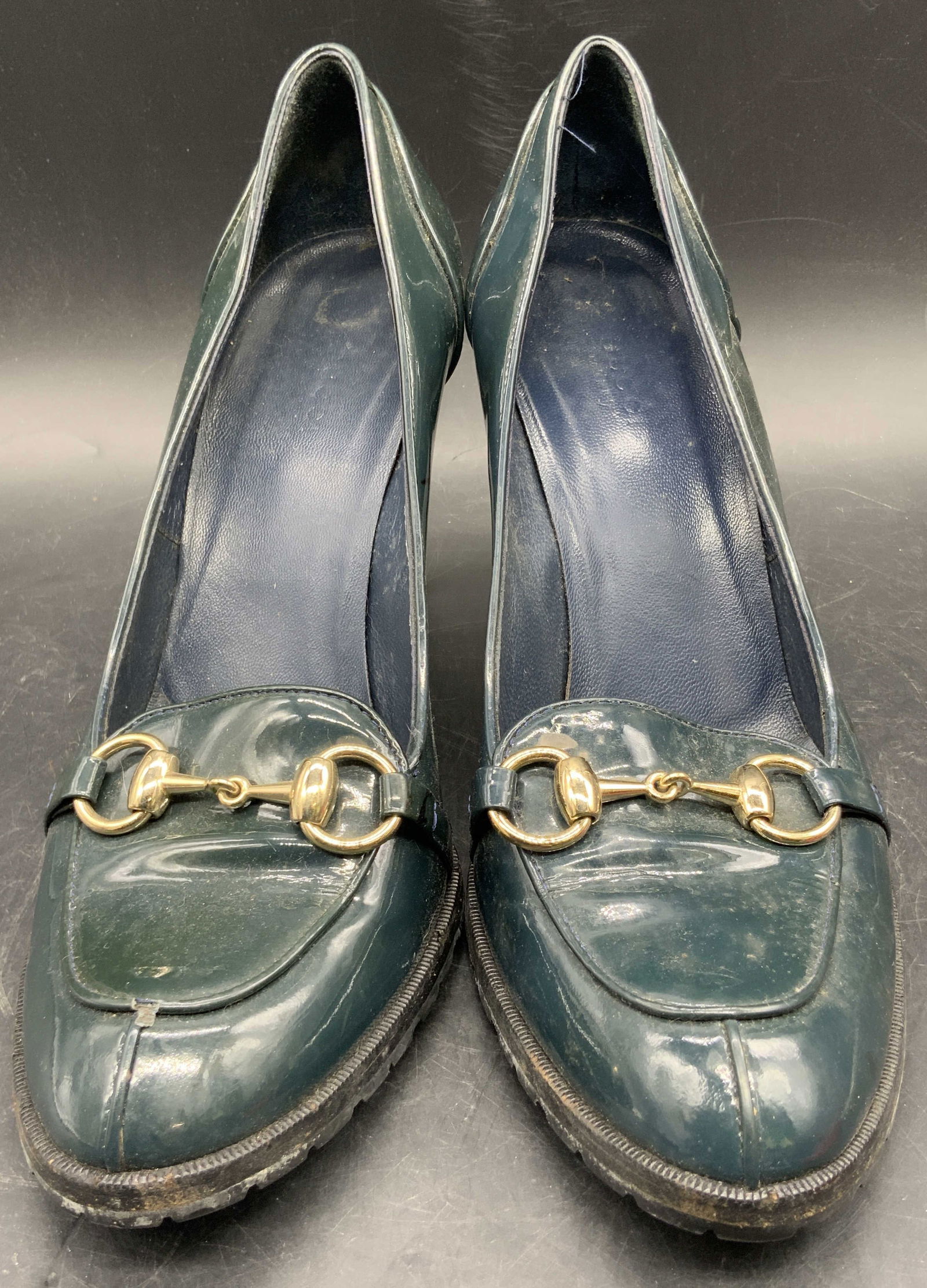 GUCCI Patent Leather Loafer Horse bit Buckle Heels (1 of 9)