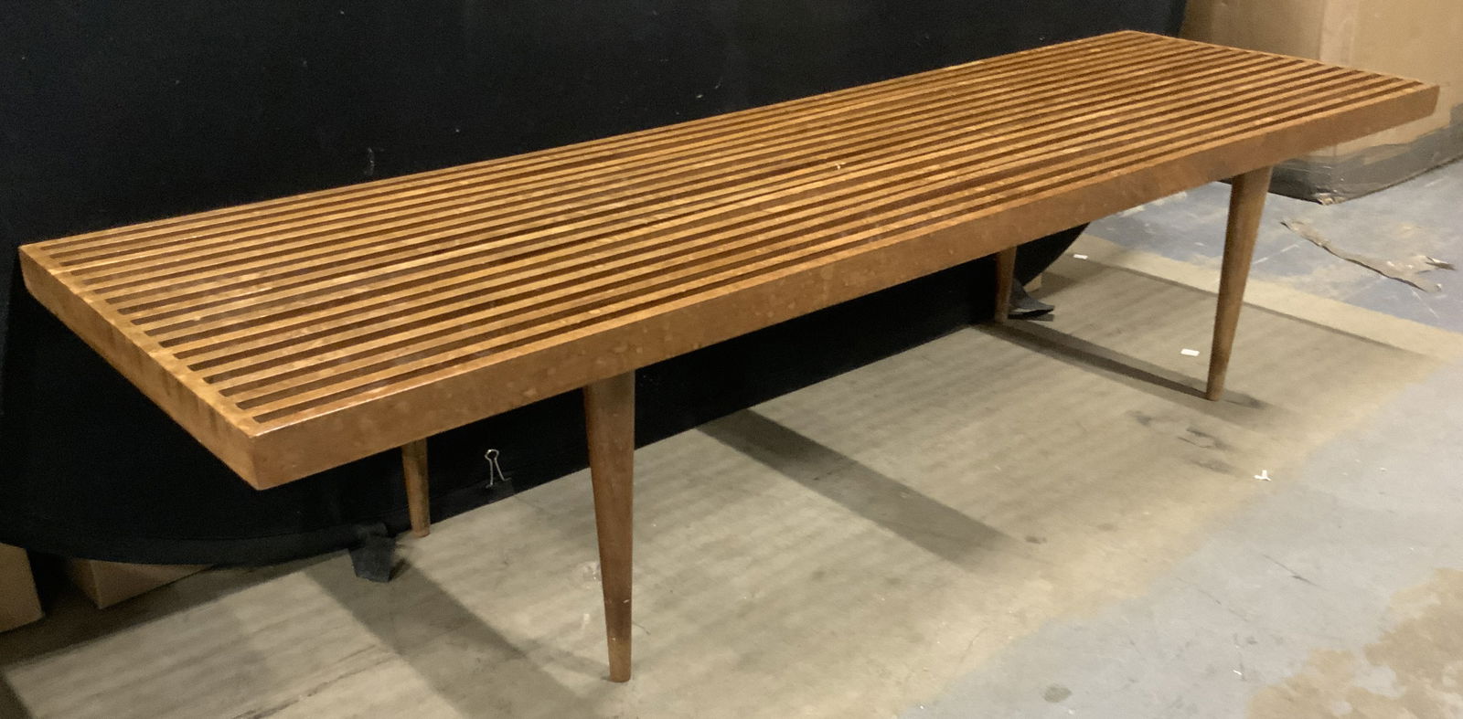 Mid Century Modern Vintage Slatted Wood Bench (1 of 11)
