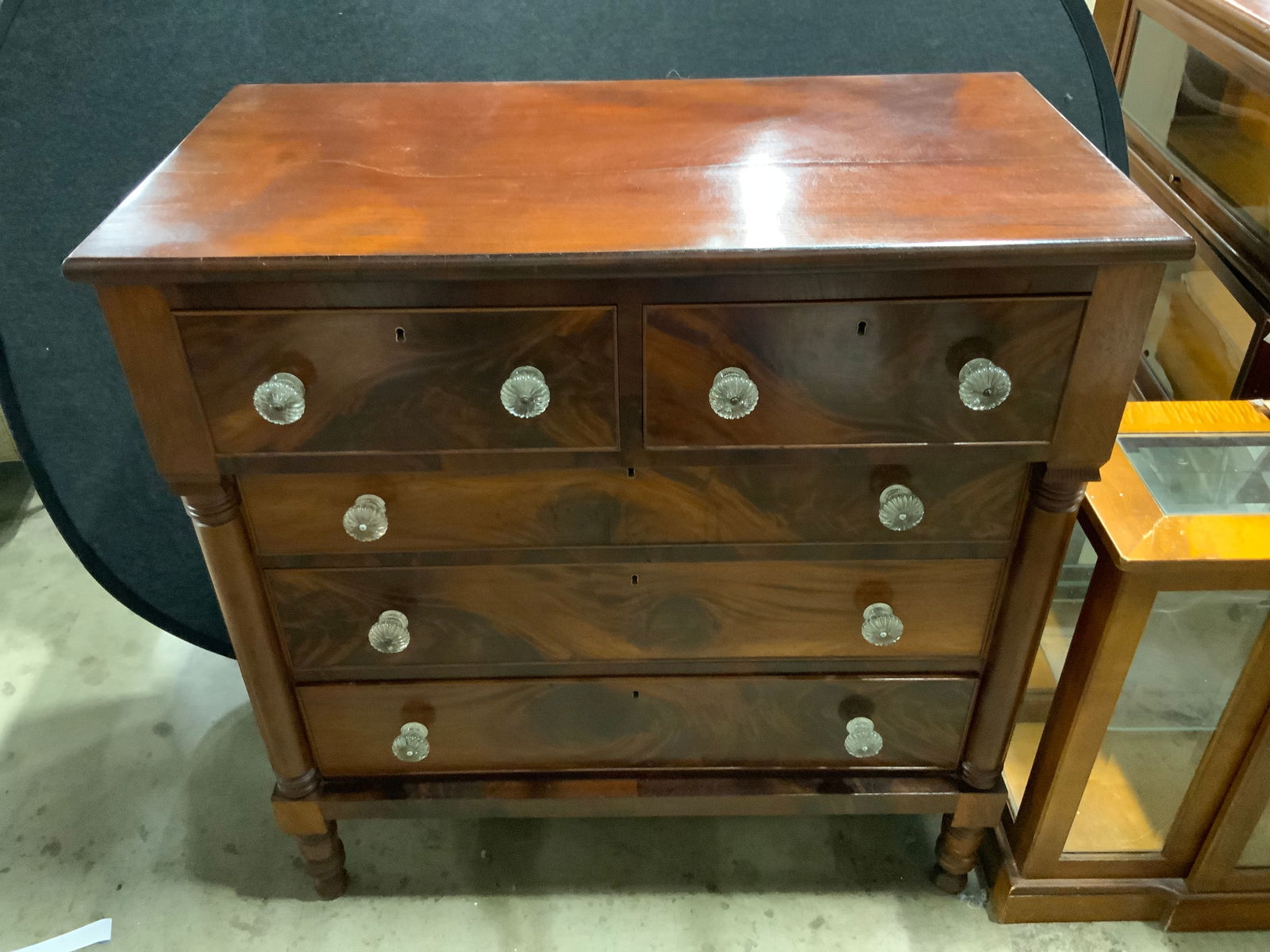 Vintage Empire Mahogany Five Drawer Chest (1 of 15)
