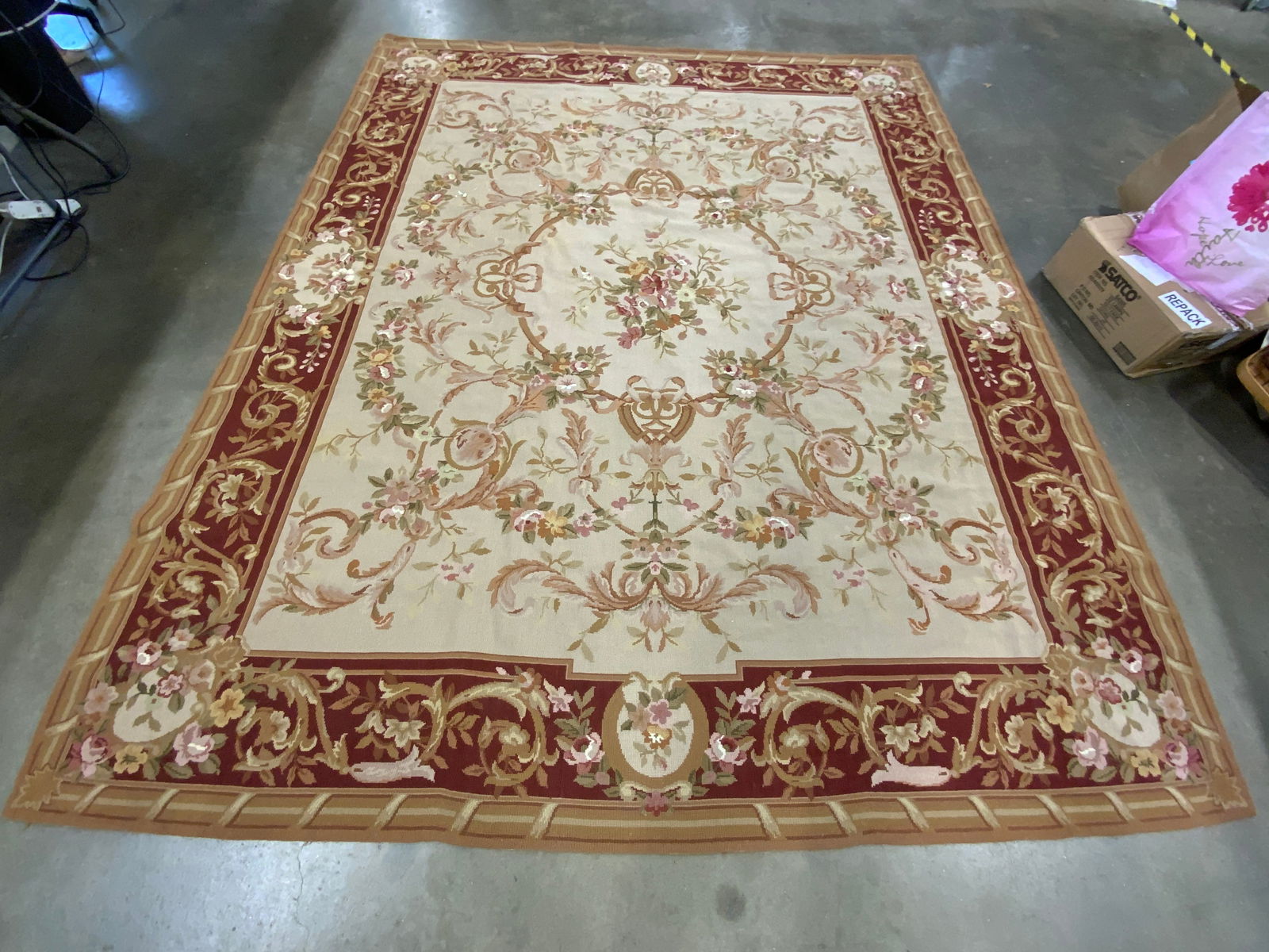 Antq French Aubusson Needlepoint Rug (1 of 8)