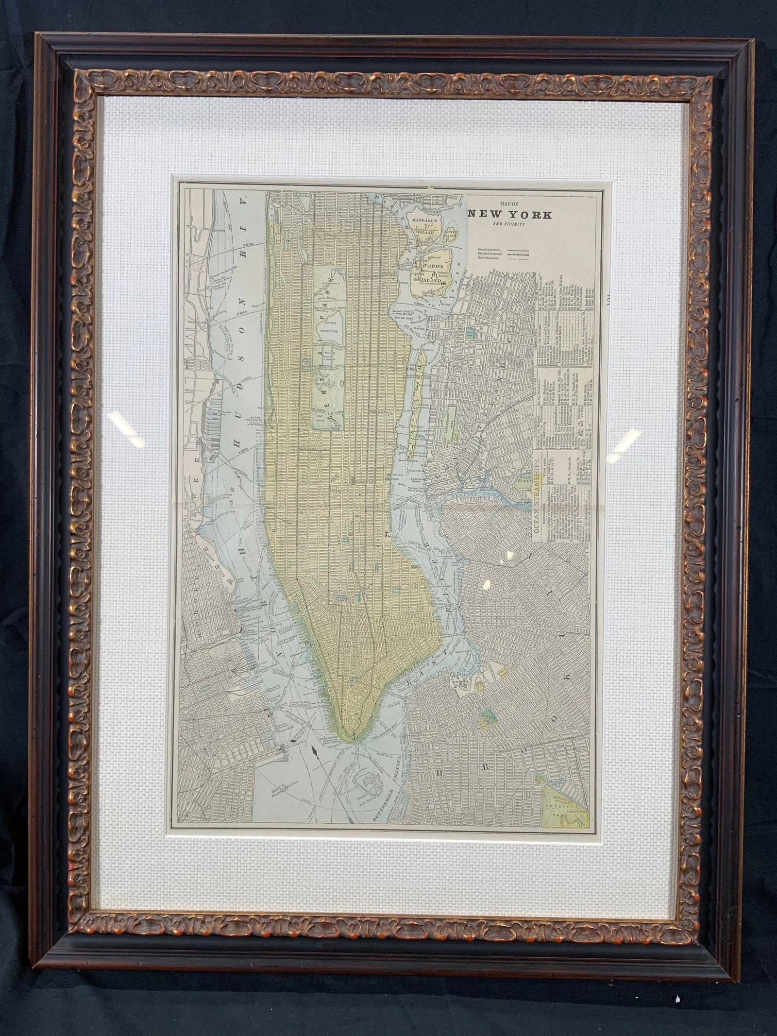 Framed Antique Map of New York & Vicinity (1 of 11)