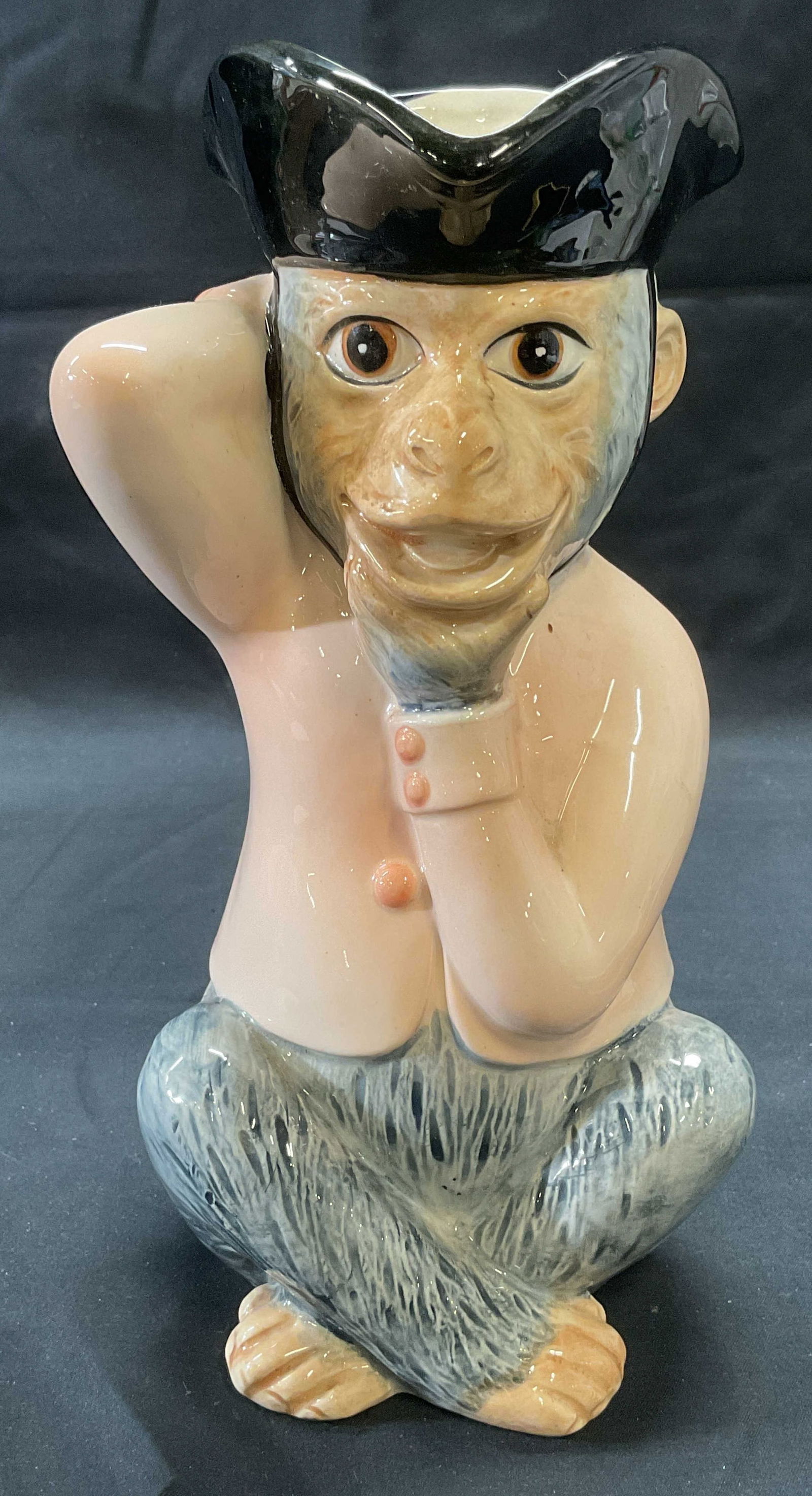 Vintage Signed Ceramic Monkey Pitcher (1 of 6)