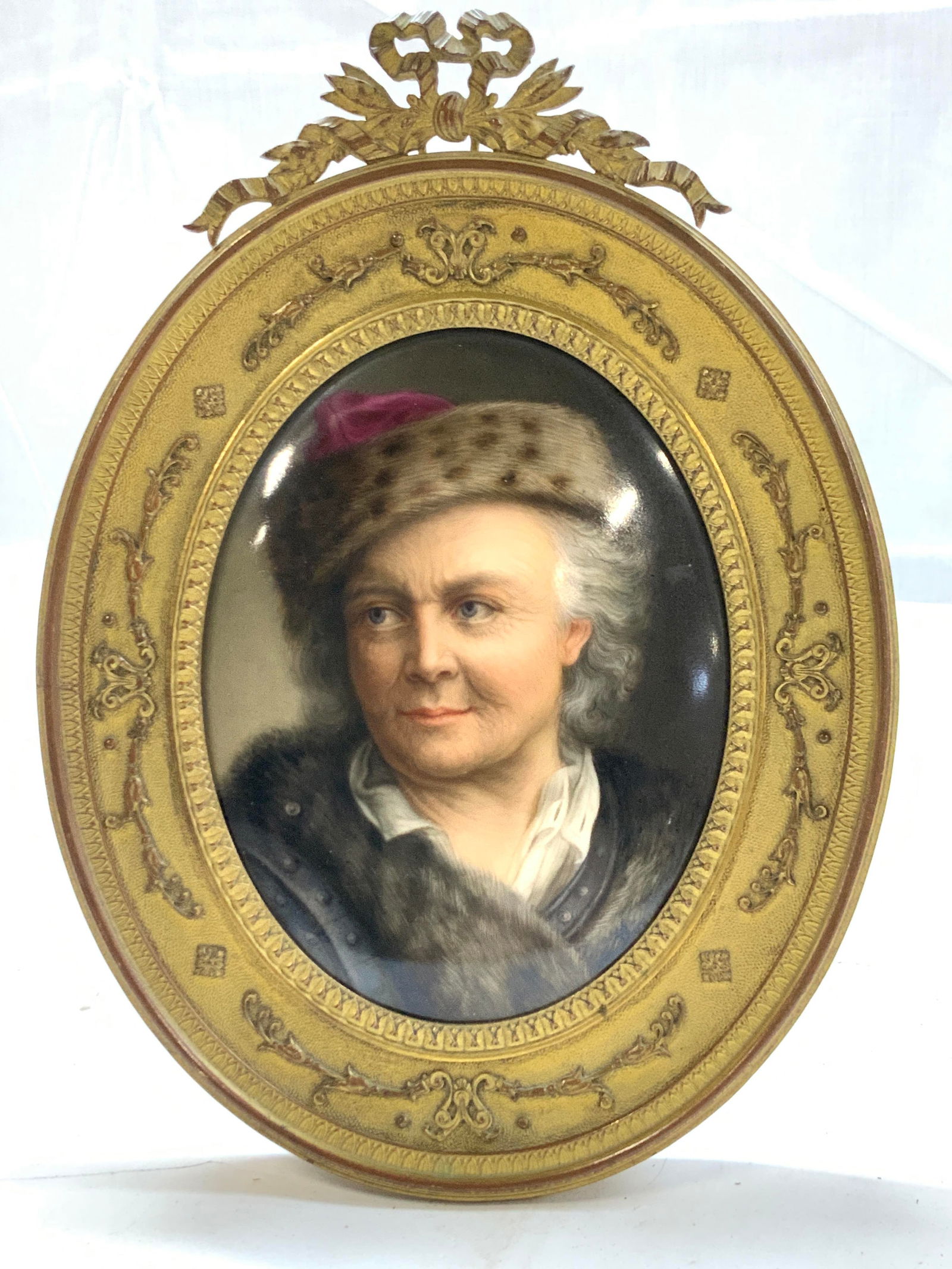 Victorian Framed KPM Painted Porc Portrait, 19th C (1 of 6)