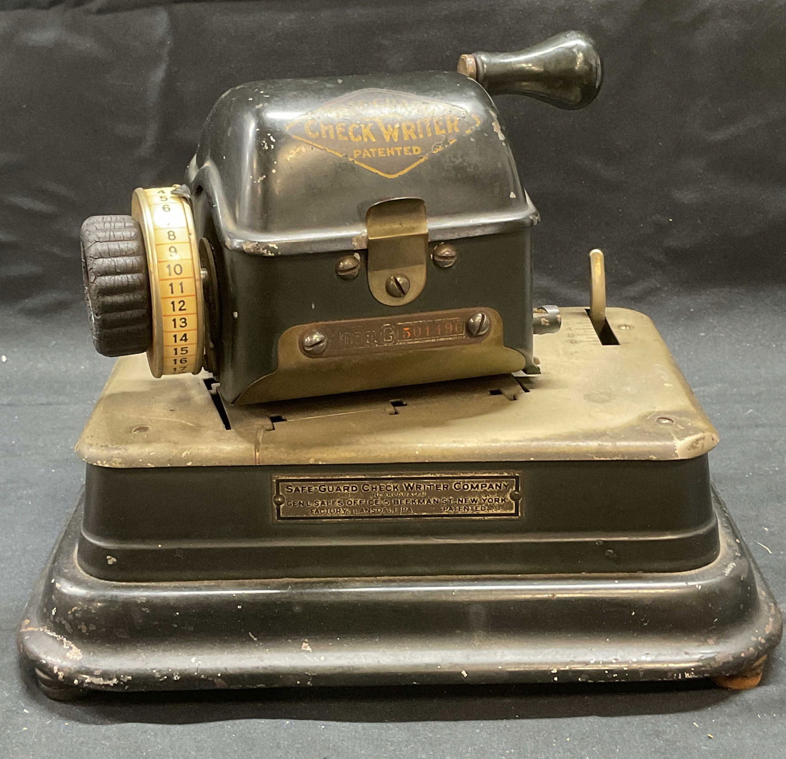 Antique Safe-Guard Check Writer Machine (1 of 8)