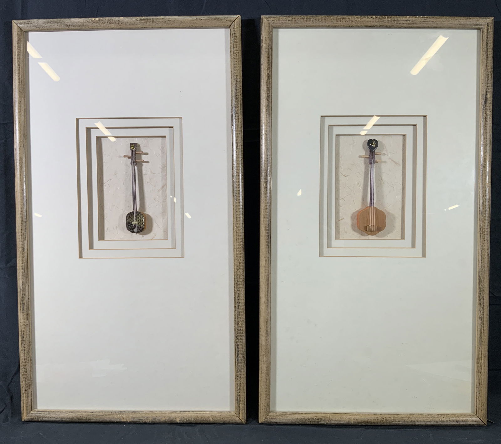Pair of Framed Miniature Stringed Instruments (1 of 10)