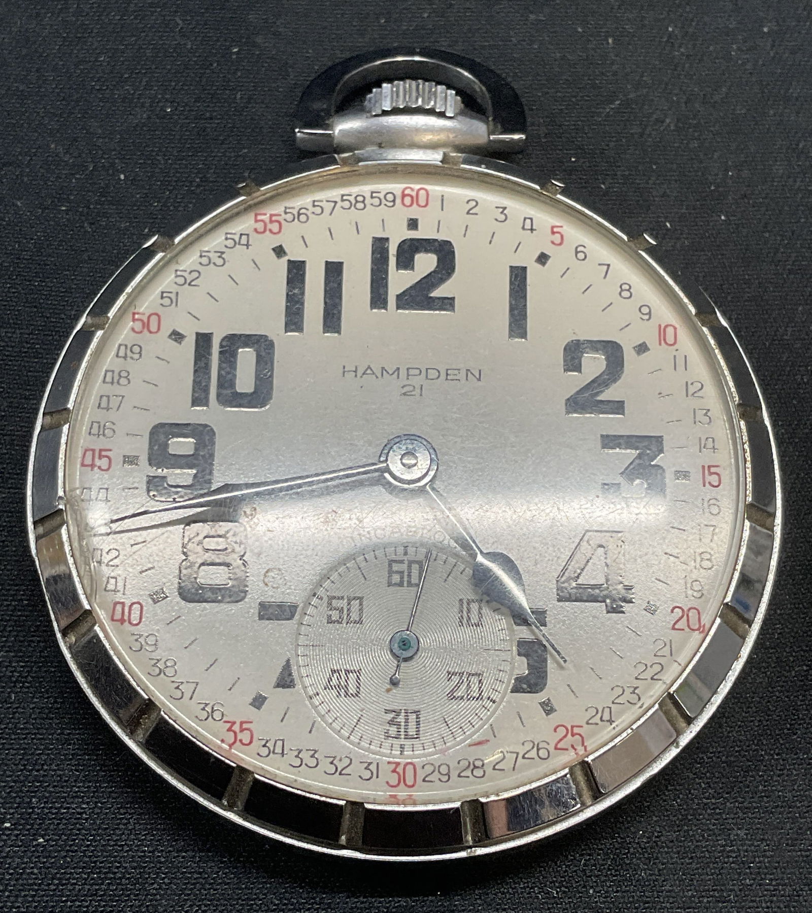 Hampden Incabloc Railway Train Pocket Watch (1 of 8)