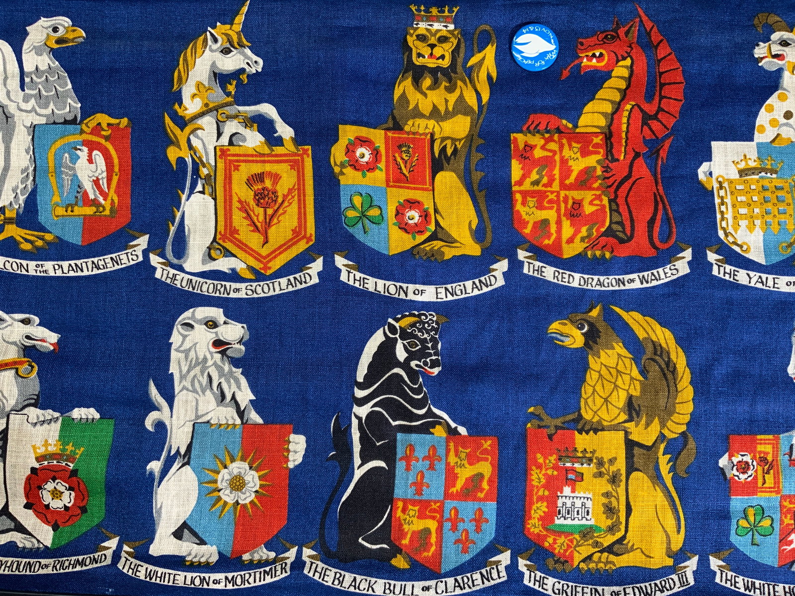 Royal Celtic Heraldry Vintage Linen Wall Hanging (1 of 10)