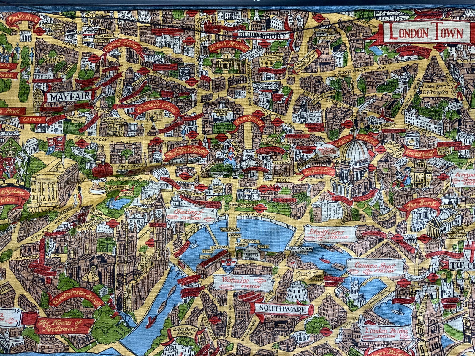 London Town Historic Map Linen Wall Hanging Ireland (1 of 10)