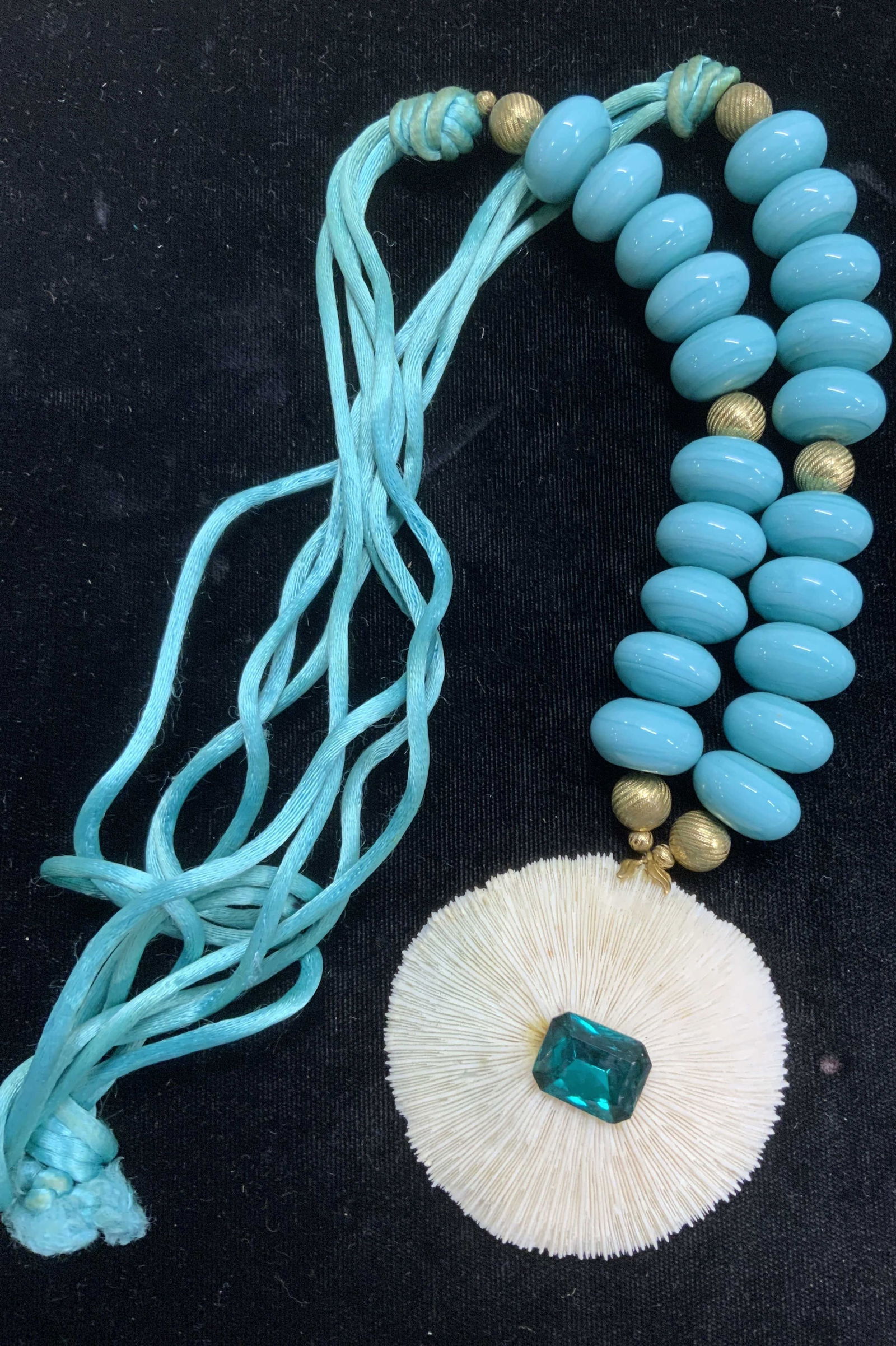 Hand crafted Blue Art Glass Pendant Necklace (1 of 6)