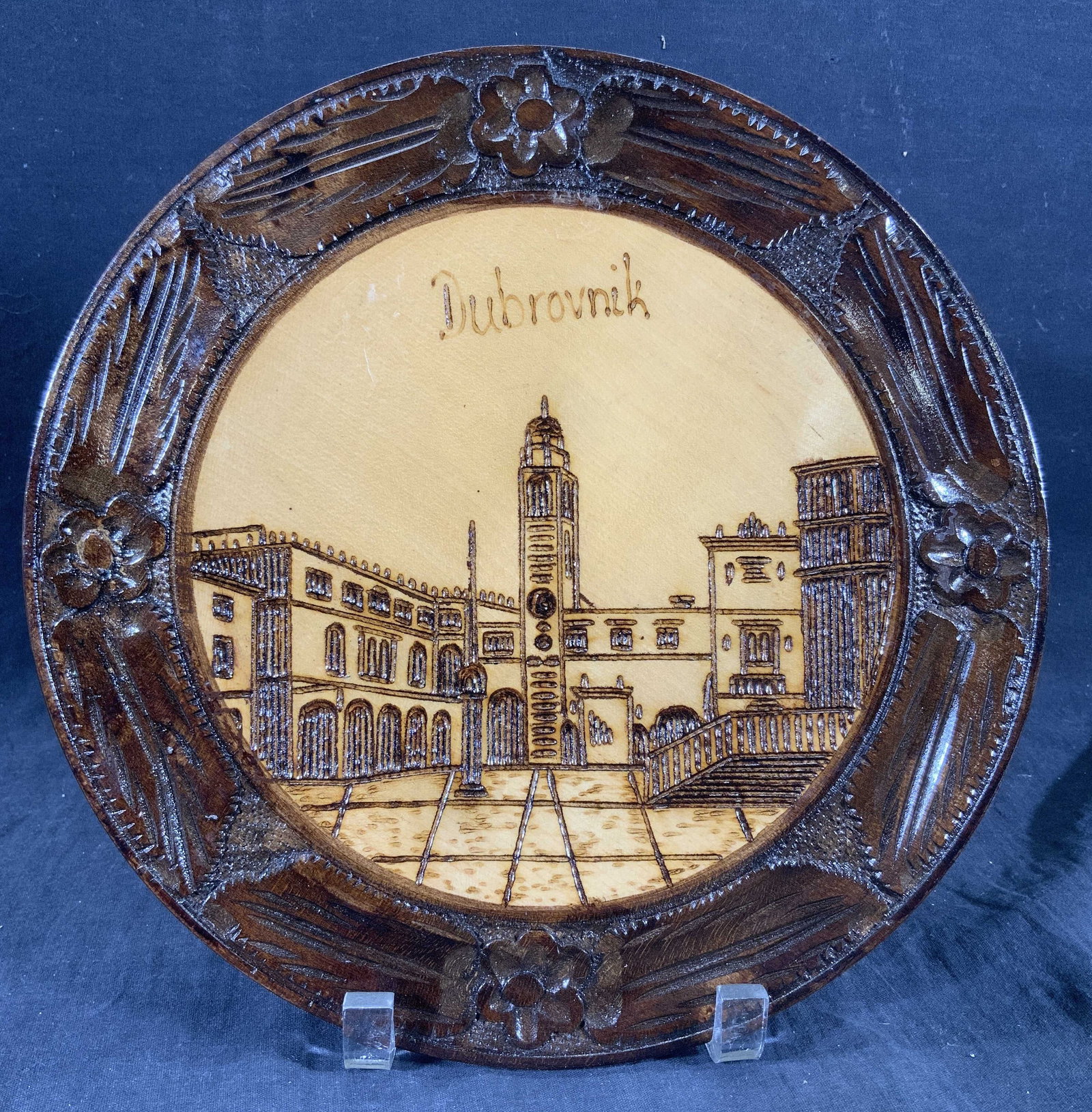 Dubrovnik Croatian Hand Carved Wooden Plate (1 of 10)