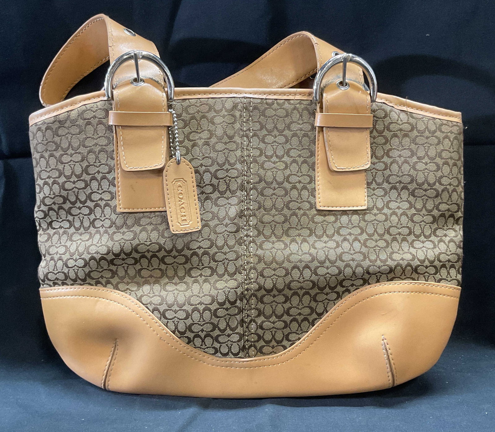Tan Leather Monogram Handbag (1 of 8)