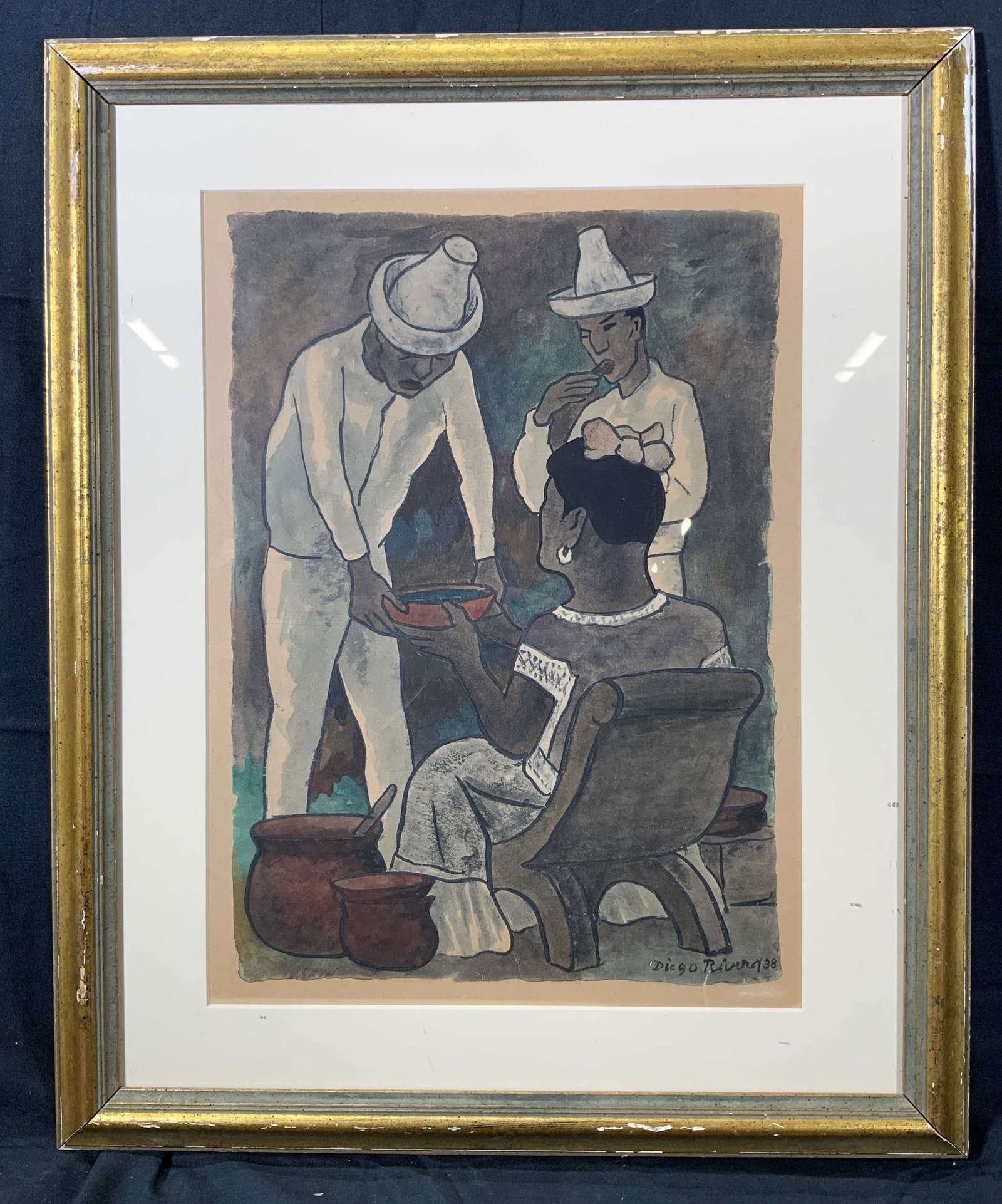 Framed Diego Rivera Vintage Lithograph (1 of 10)