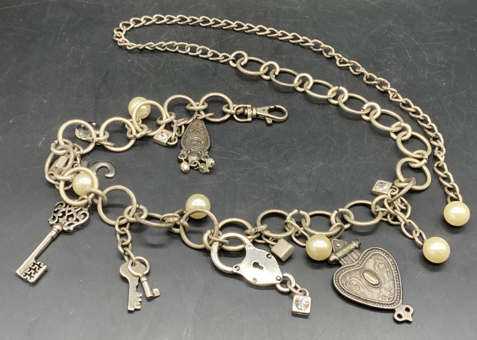 Chunky Pearlescent Beaded Charm Necklace, Spain (1 of 8)