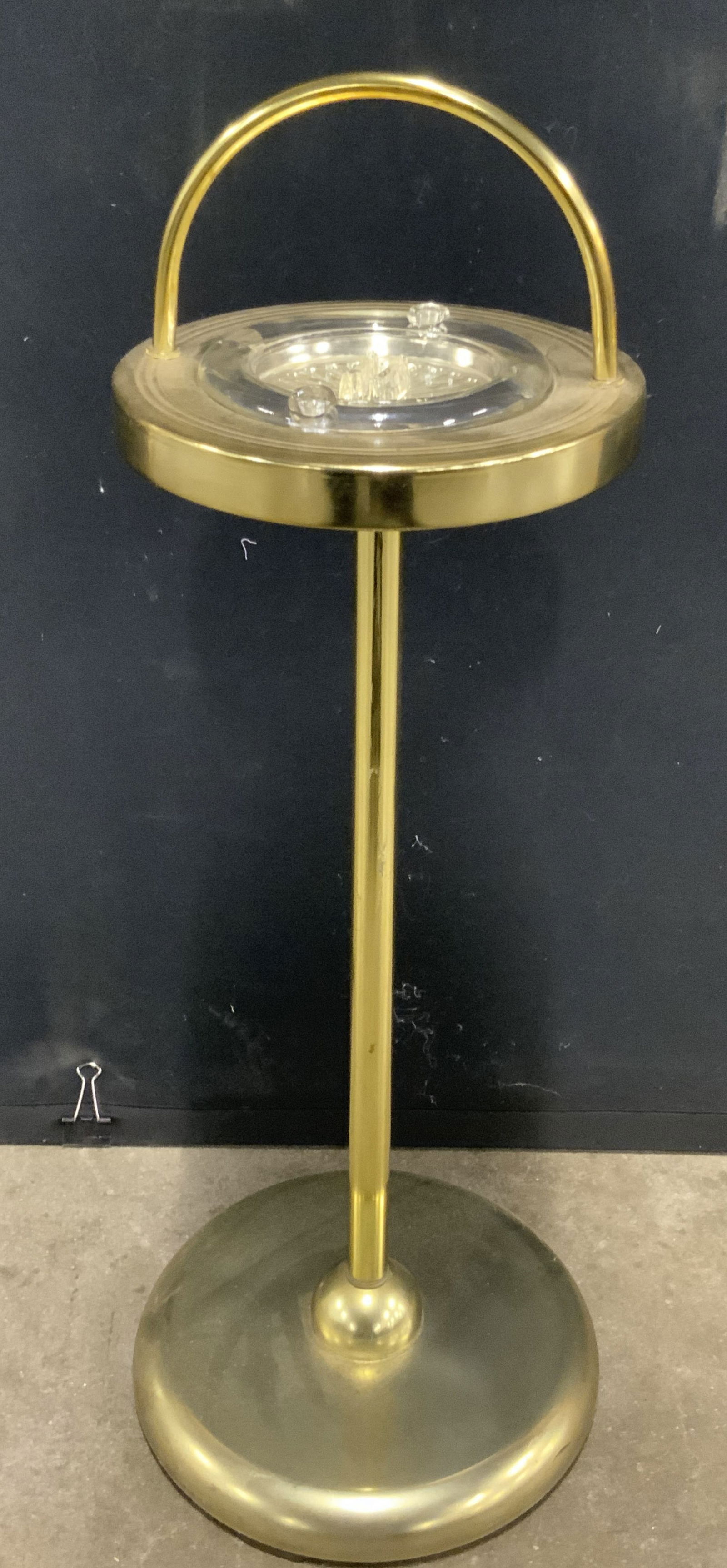 Vintage Brass Standing Ashtray W/ Glass Insert (1 of 9)