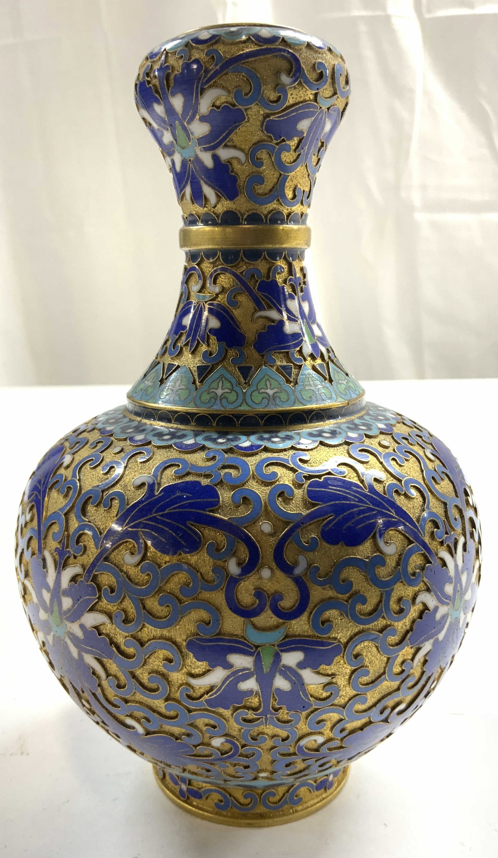 Vintage Asian Cloisonne Enamel Vase Vessel (1 of 6)