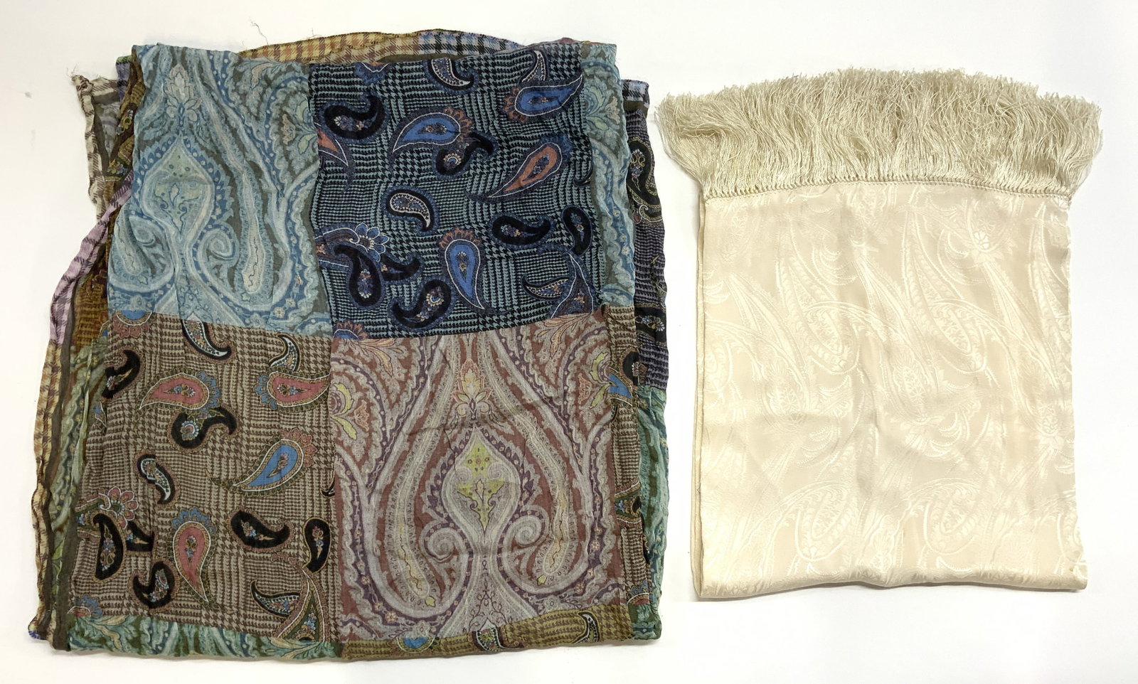 Lot 2 Silk Scarf & Paisley Shawl (1 of 8)