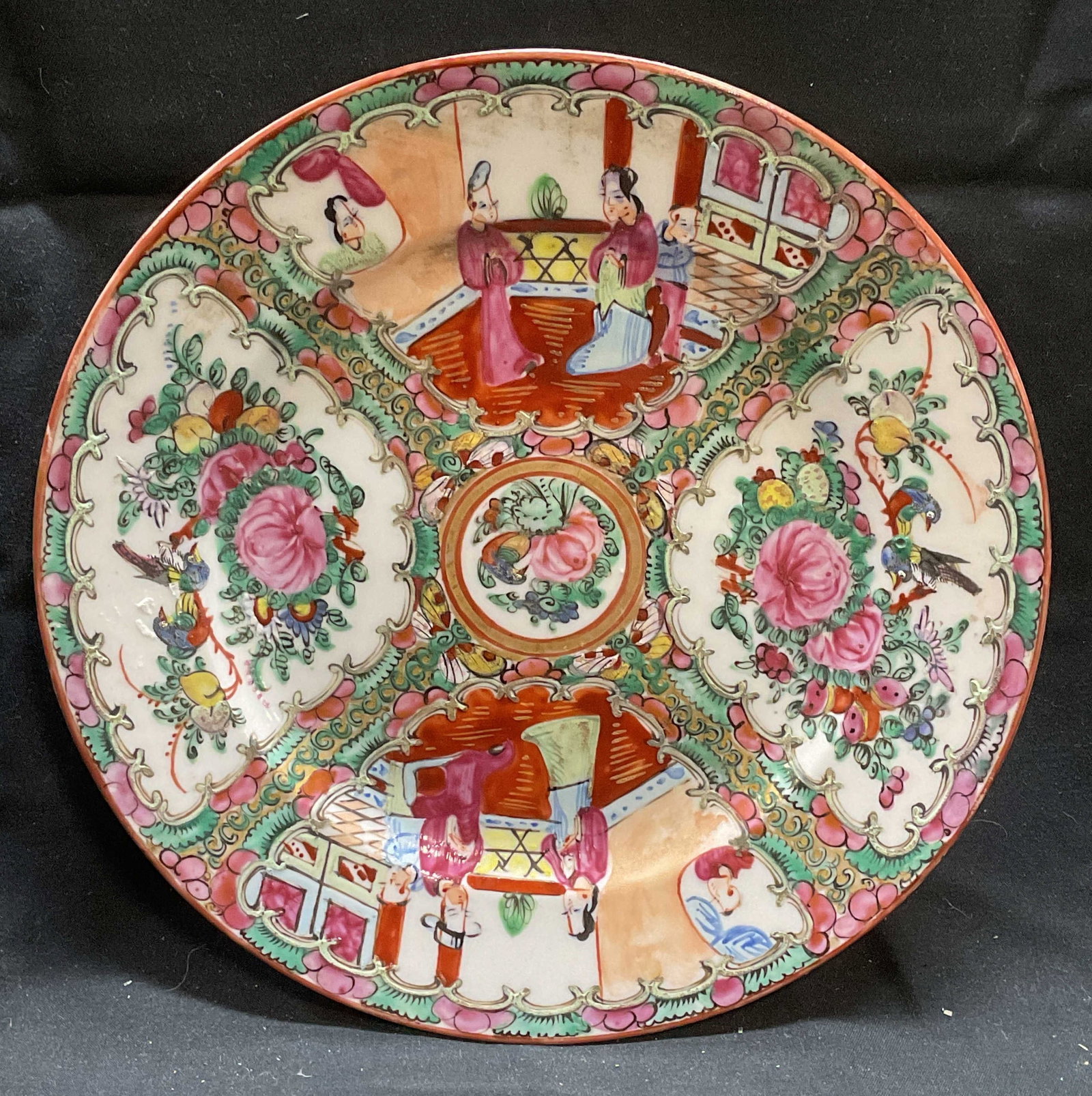 Signed Famille Rose Chinese Porcelain Plate (1 of 6)