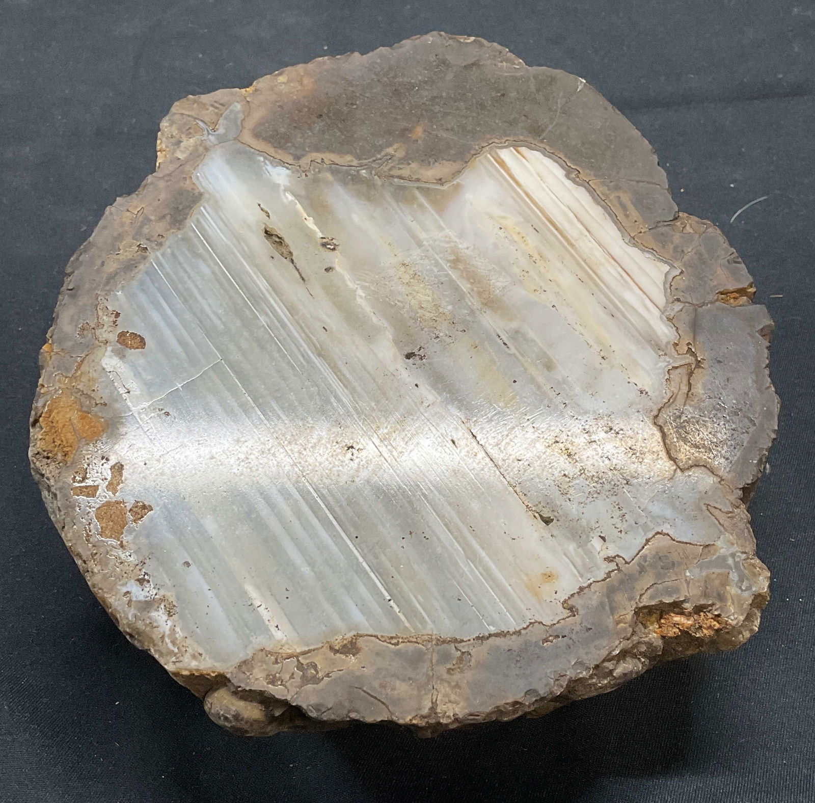 Cut White Agate Geode Specimen Paperweight (1 of 6)