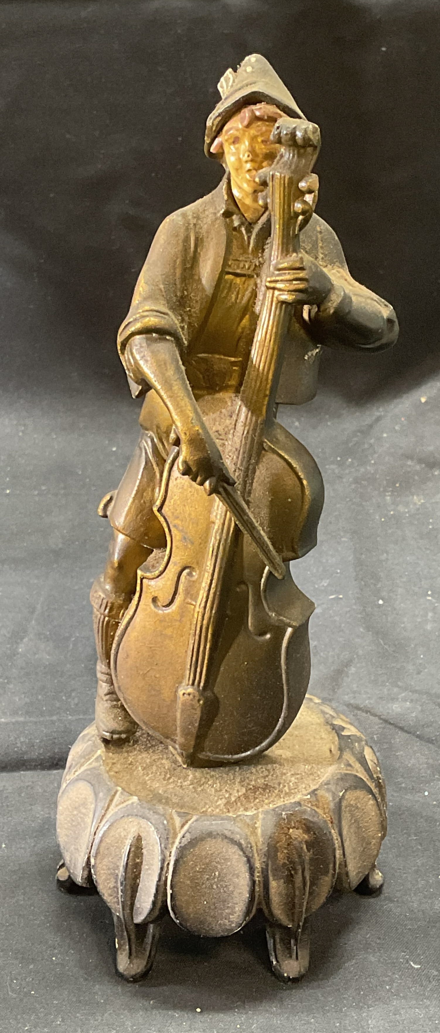 Vintage Signed Bronze Cello Player Figural (1 of 6)