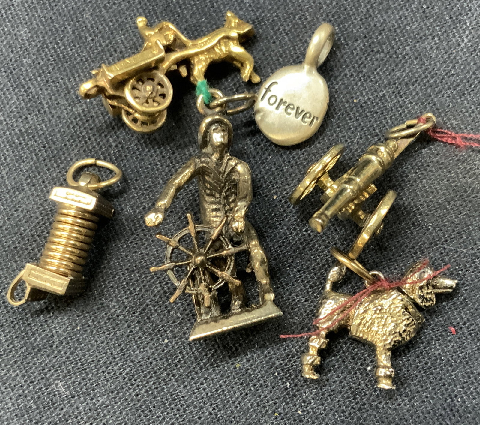 5 Miniature Charms, Sterling Silver, 14k & Costume (1 of 10)