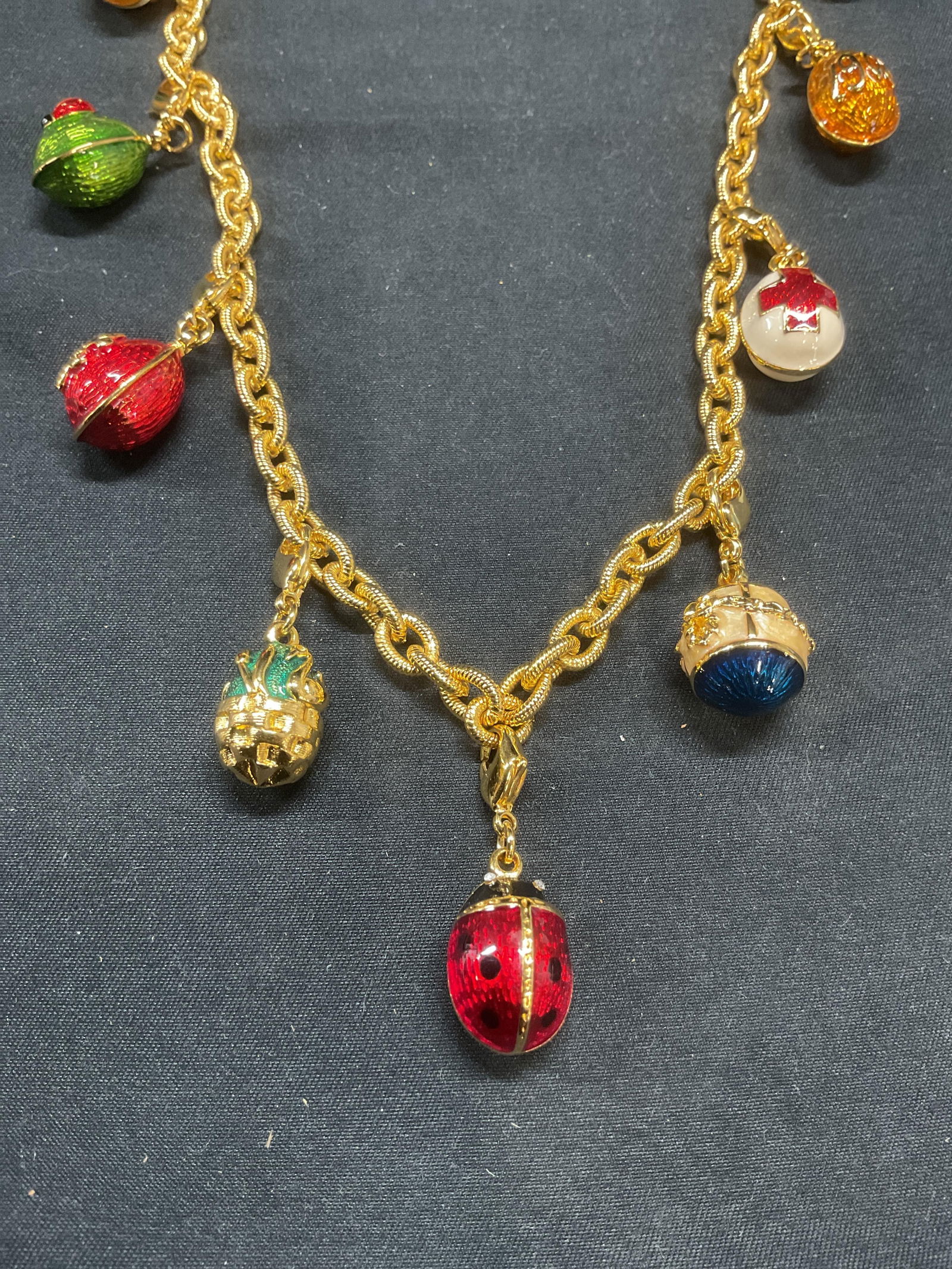 MMA Gold Plated Enamel Egg Pendant Necklace (1 of 6)