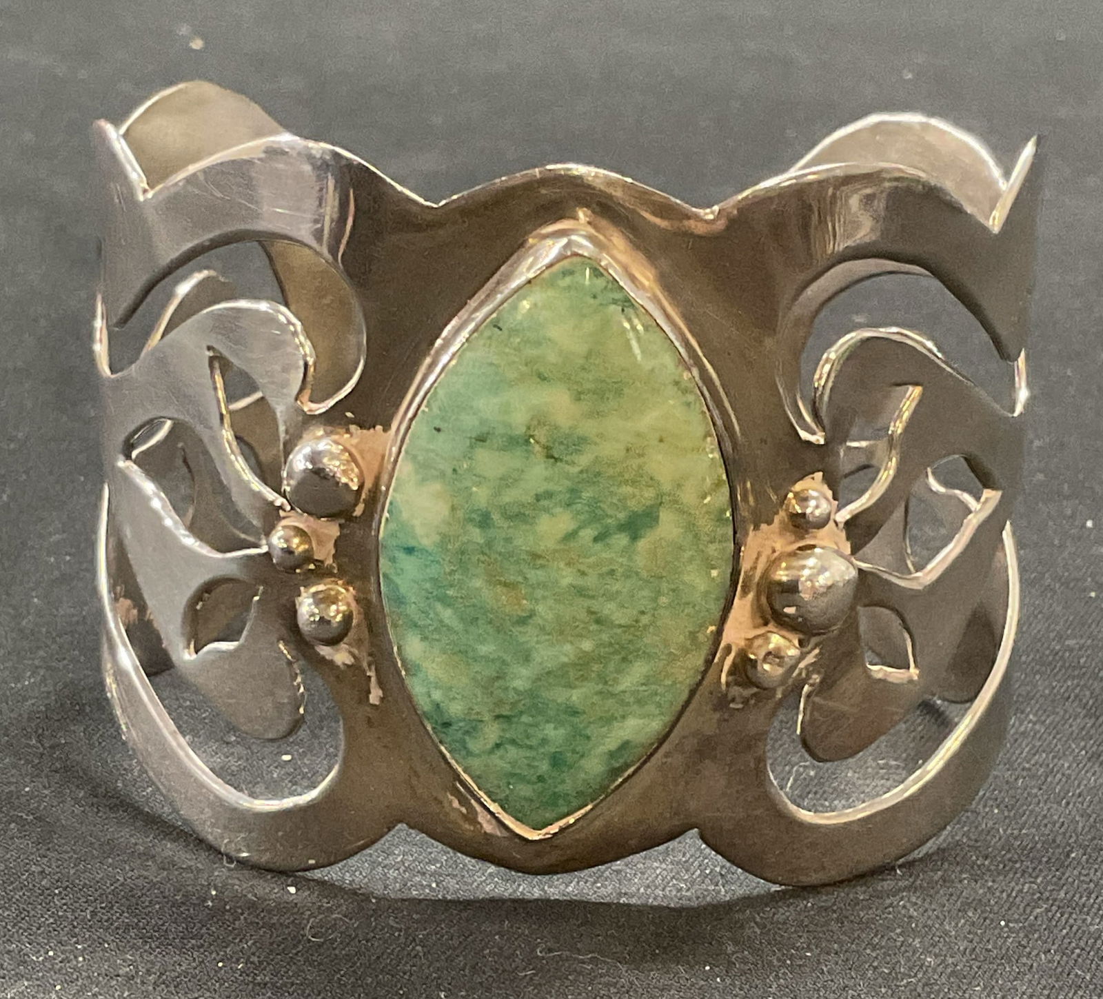 Handcrafted Sterling Silver Stone Cuff Bracelet (1 of 6)