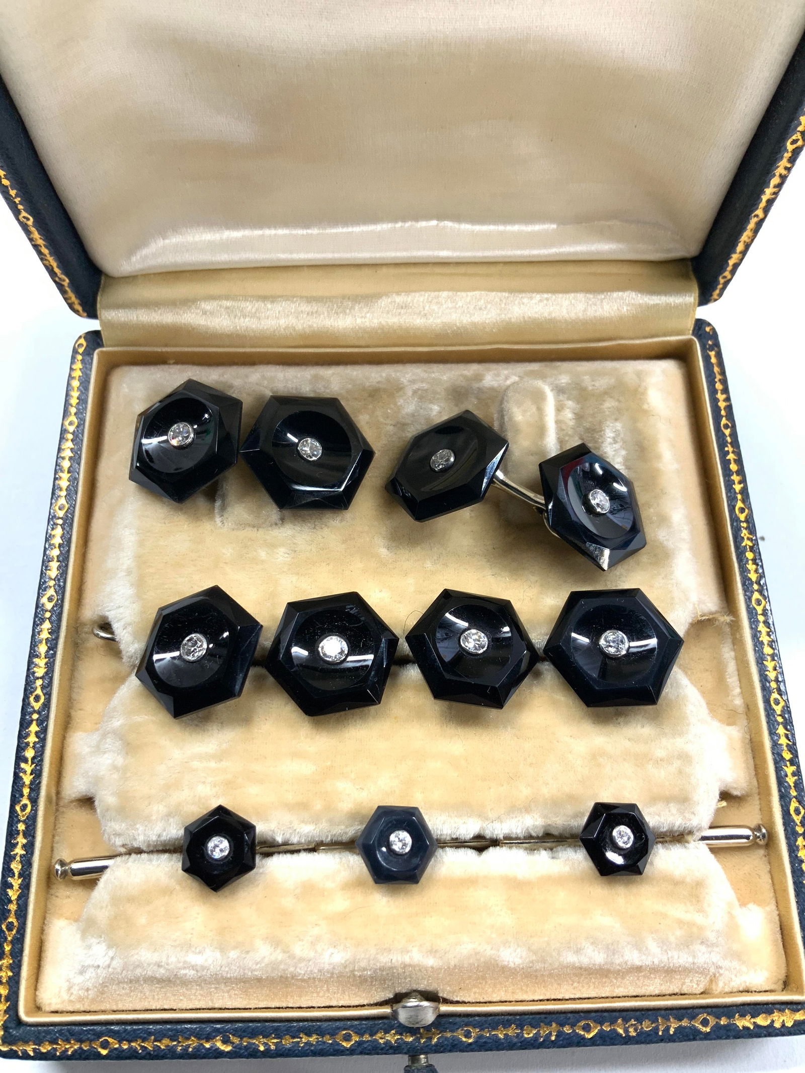 Diamond, Black Gem, 18kGold Mens Jewelry Set (1 of 8)