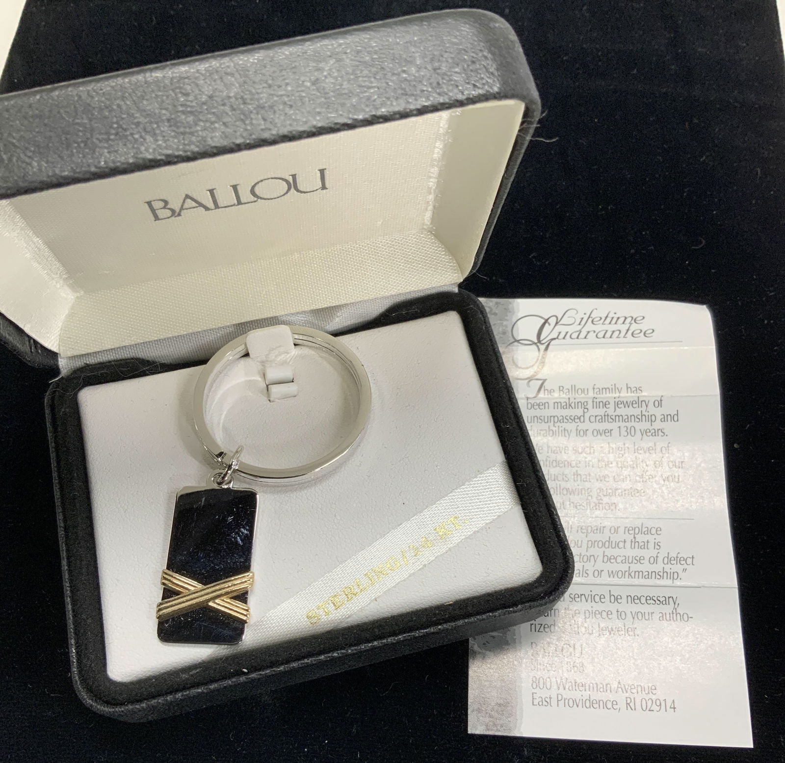 Ballou Sterling Silver & 14k Gold Keychain, NIB (1 of 6)